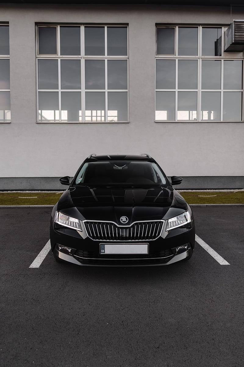 800x1200 Skoda superb skoda, car, front view, black, HD phone wallpaper