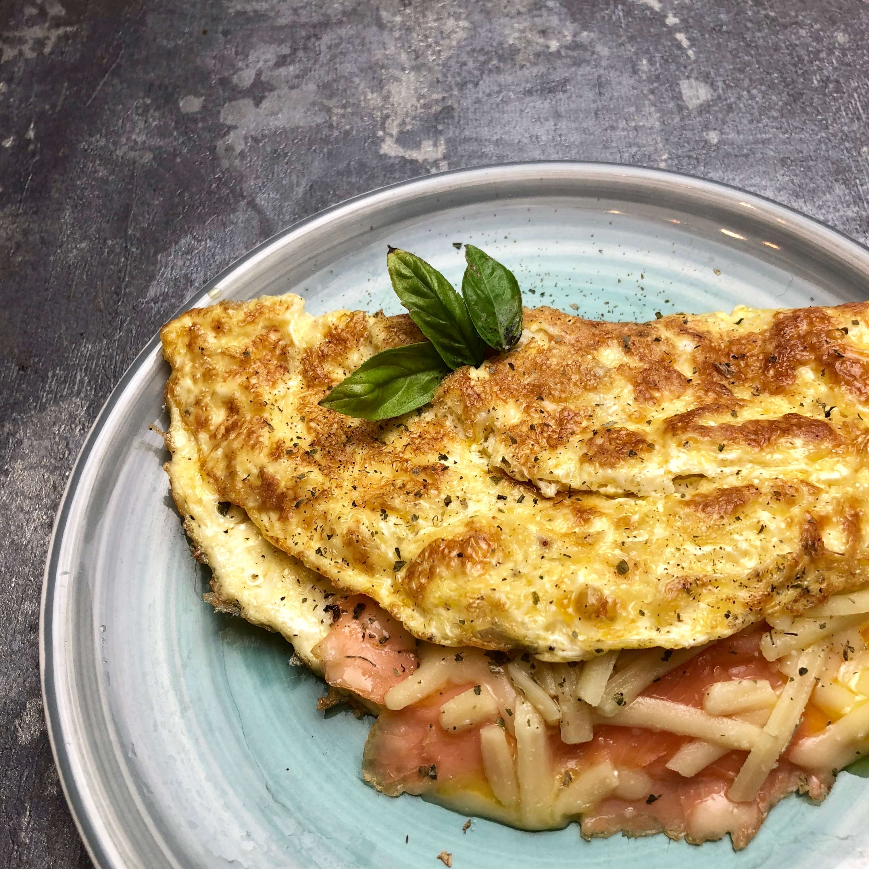 3024x3024 Nate's Smoked Salmon & Cheddar Duck Egg Omelette Recipe's Food