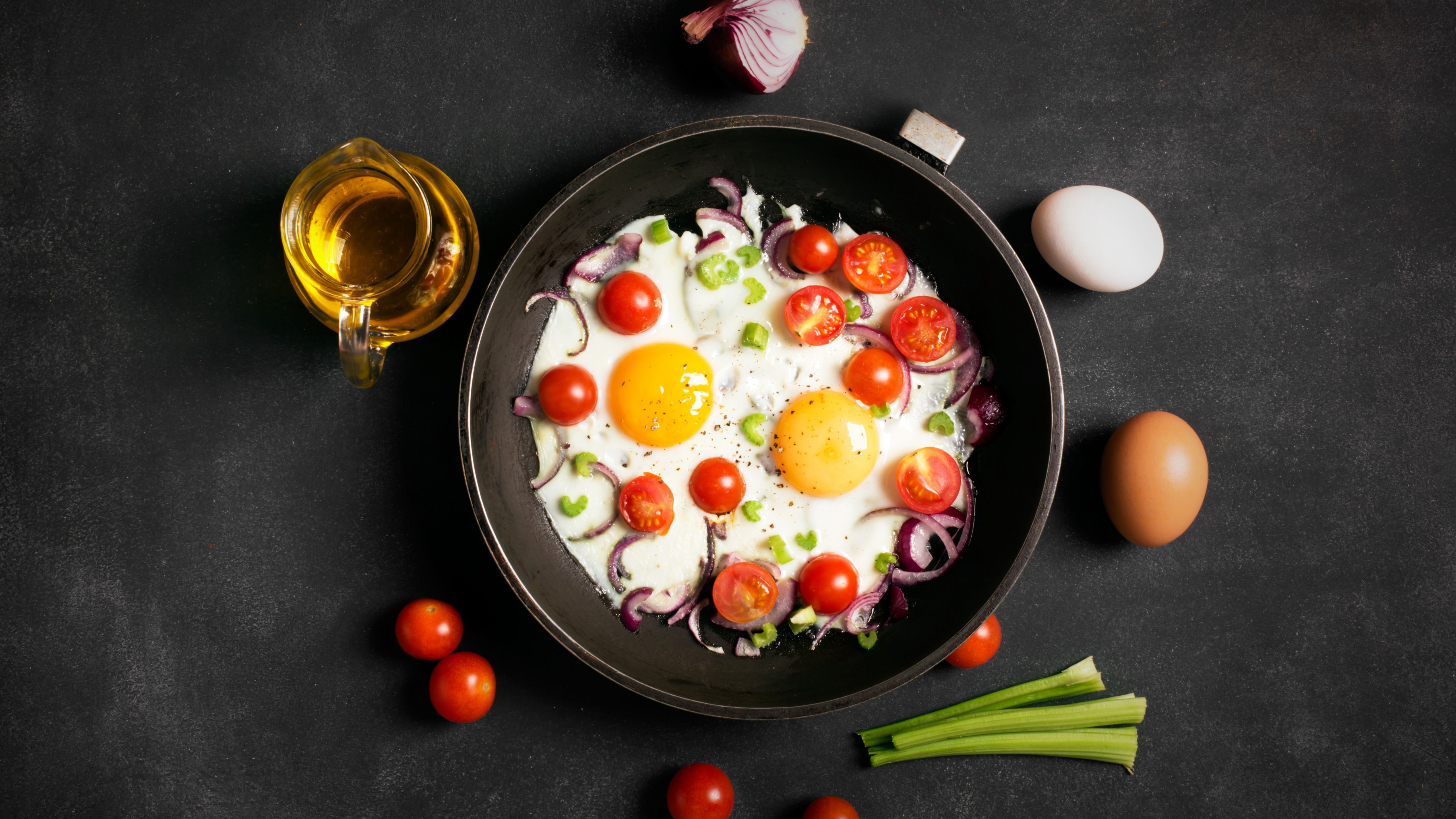 5120x2880 Wallpaper Egg Food, Scrambled Eggs, Omelette, Egg, Fried Egg, Background Free Image