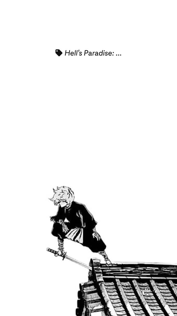 736x1308 Hell's Paradise Jigokuraku Minimalist Manga Style iPhone Wallpaper