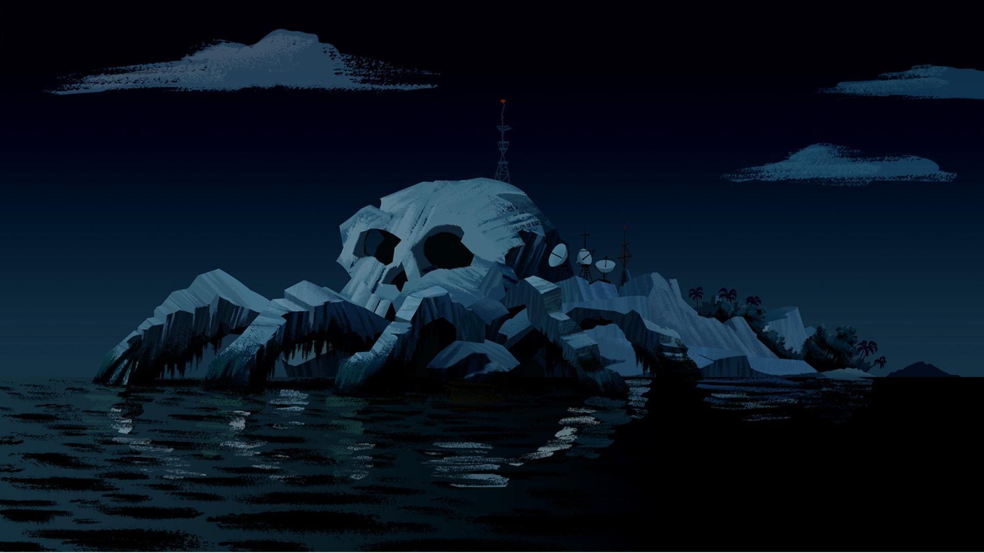 1920x1080 skulls, The Venture Bros., islands, satellite dish wallpaper