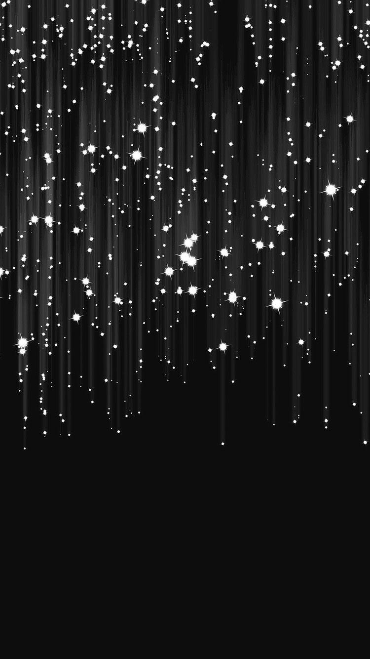 750x1334 Meteor Shower Star Dark Bw Pattern Wallpaper