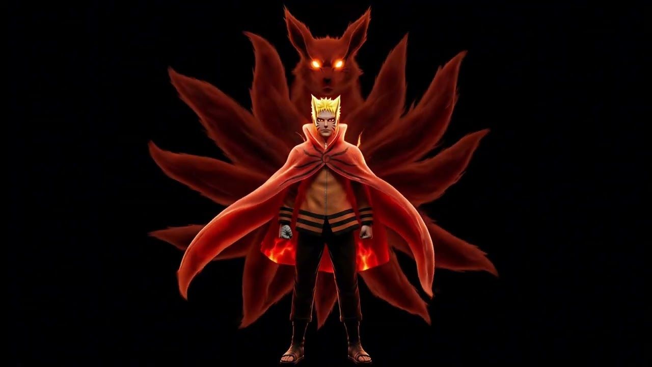 1280x720 Naruto Baryon Mode (Boruto) Idle Aura Loop. Live Wallpaper (Black Screen)