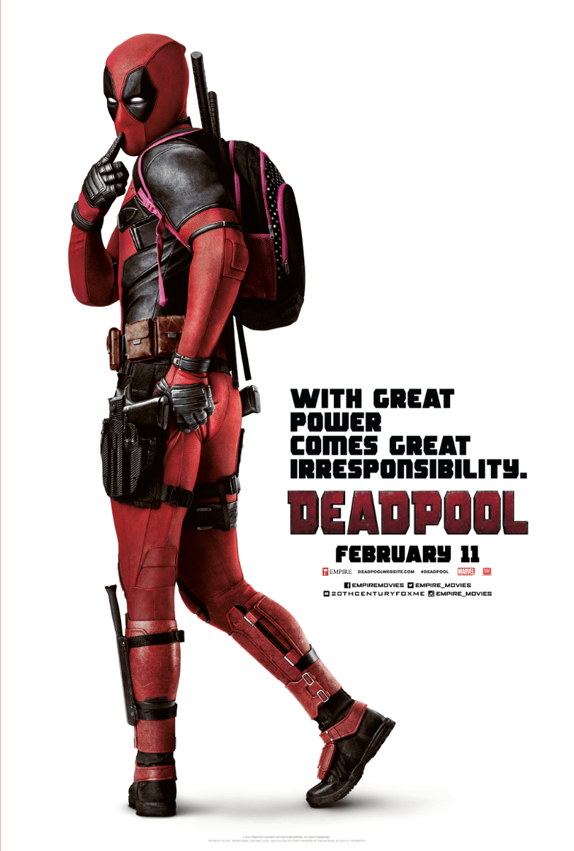 810x1200 With great power comes great irresponsibility. #Deadpool is coming to #VOXCinemas this Feb. Hide the kids