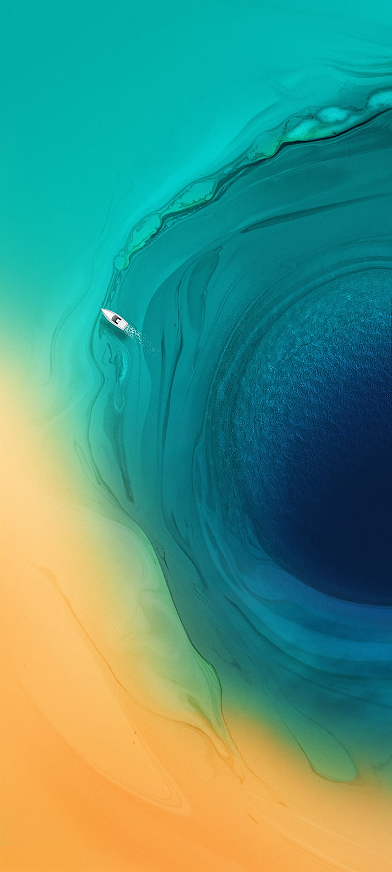 800x1778 Tecno Camon 15 Air, abstract, blue, boat, hole, ocean, sea, water, HD phone wallpaper