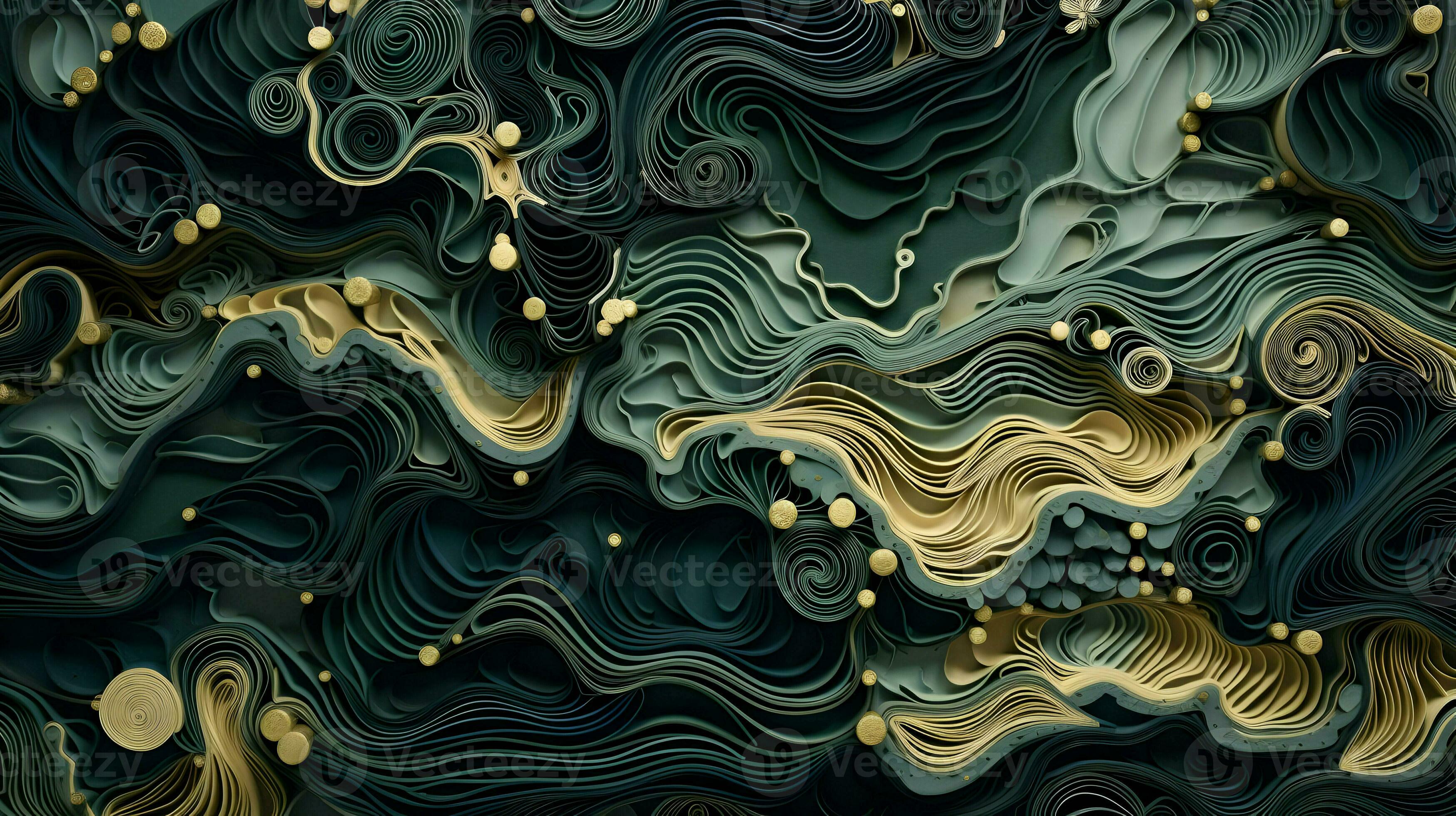 3497x1960 AI generated The art of wallpaper in the style of dark blue and gr. High quality. AI Generative