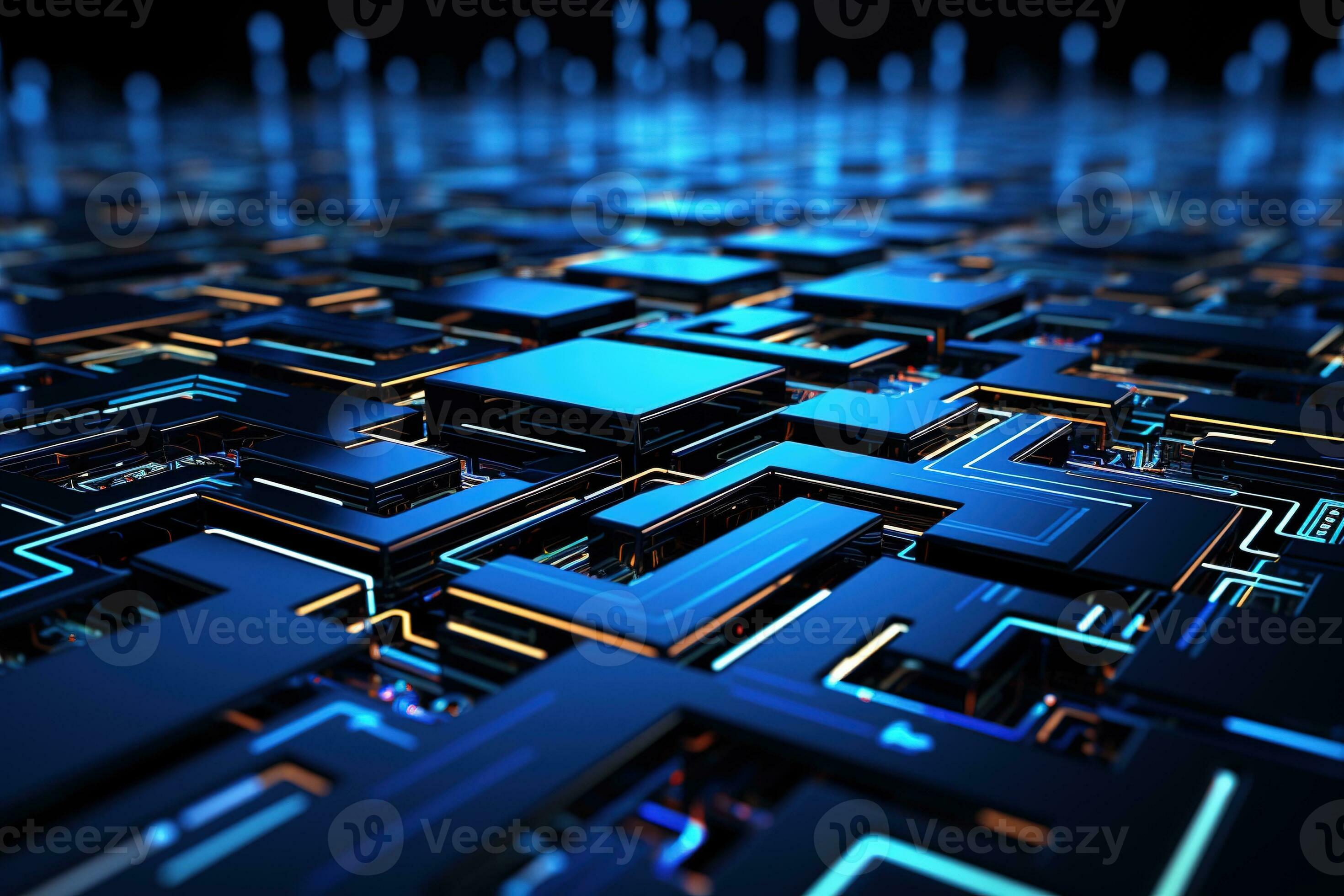 2940x1960 Blue and black metallic wallpaper with high resolution in a tech style. Generative AI