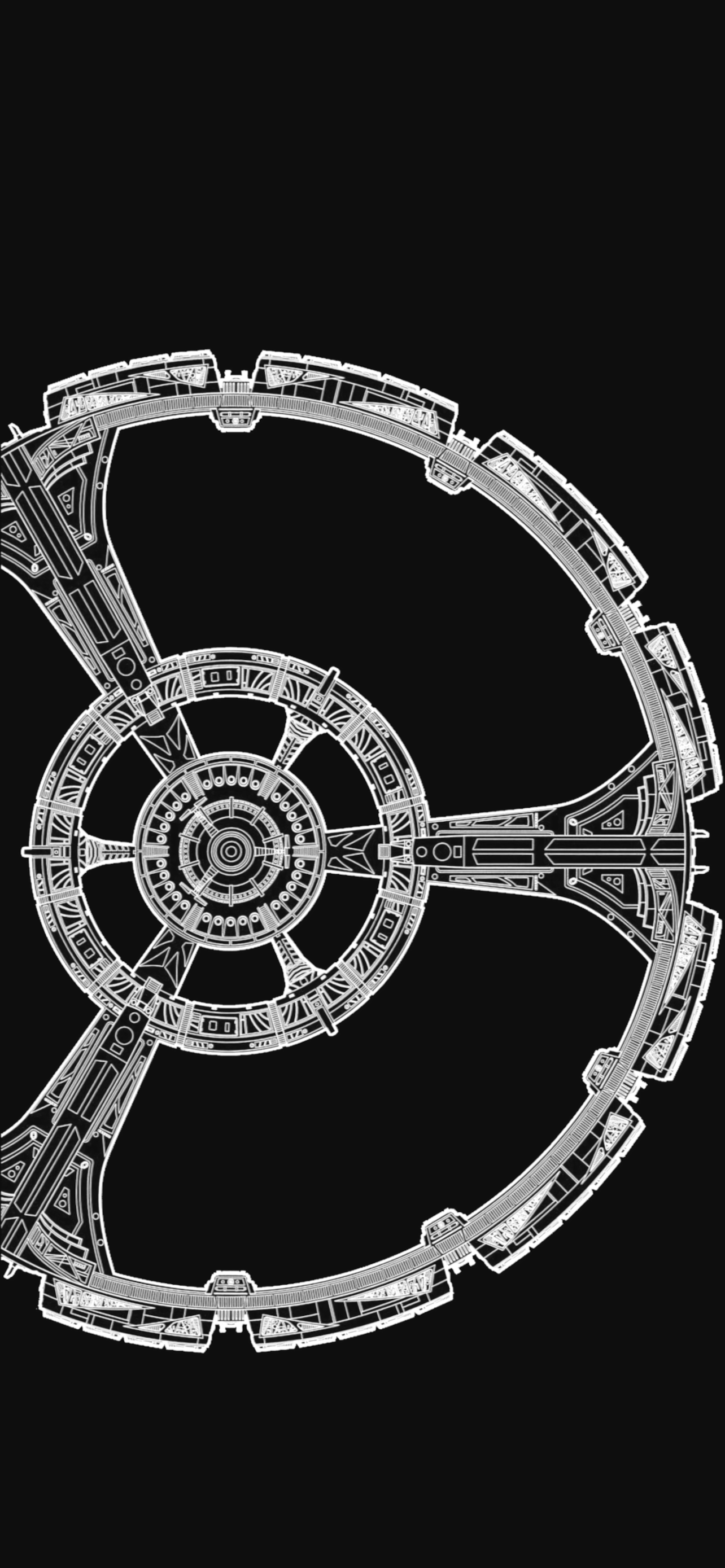 1284x2778 Made a DS9 Wireframe Mobile Wallpaper from a Desktop Wallpaper