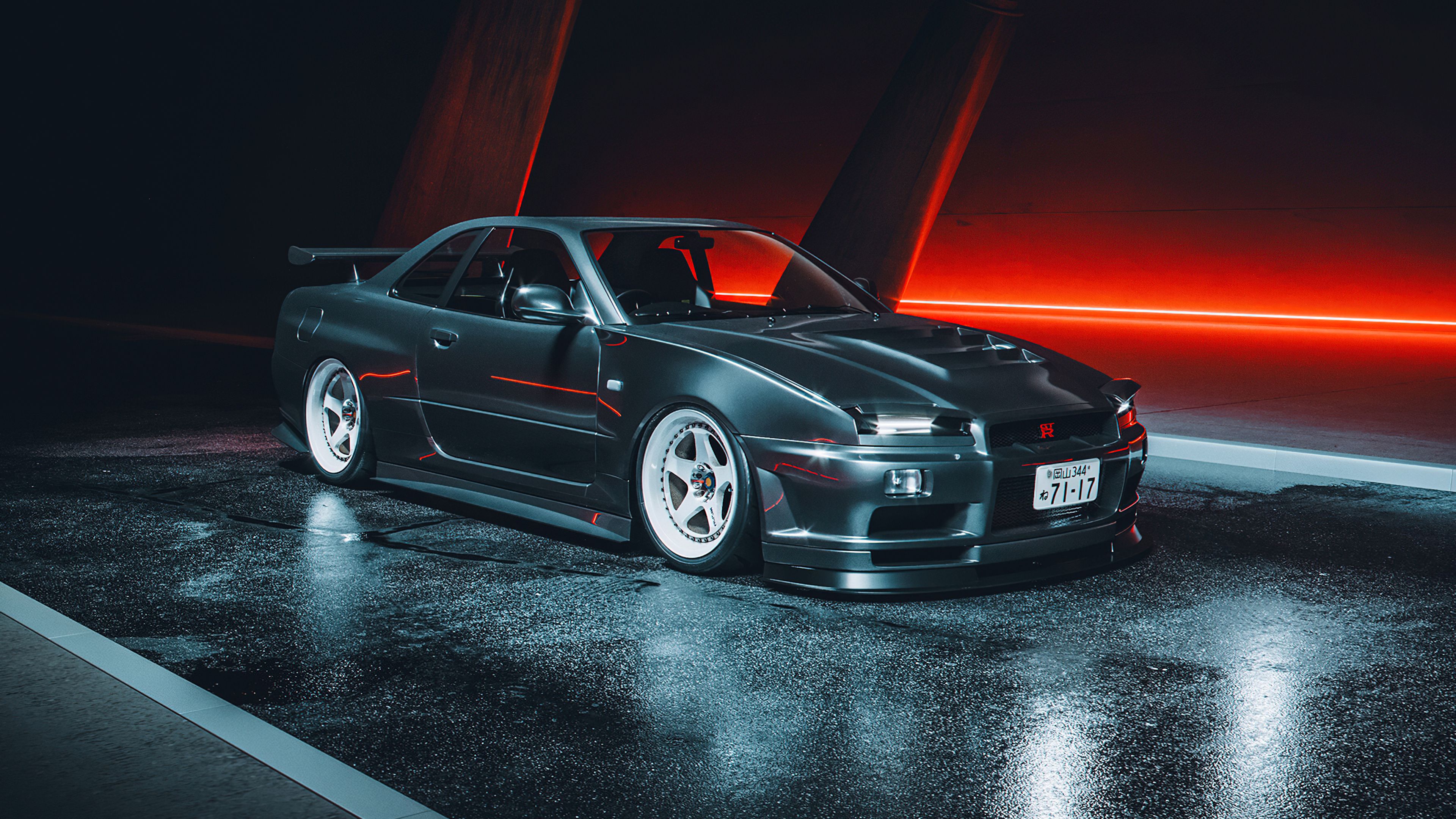 3840x2160 Nissan Skyline GT R R34 Wallpaper 4K, JDM Cars, AI Art