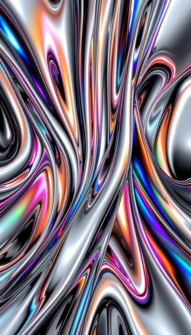 768x1344 Free Flowing Chrome Abstract Image, Abstract, Flowing