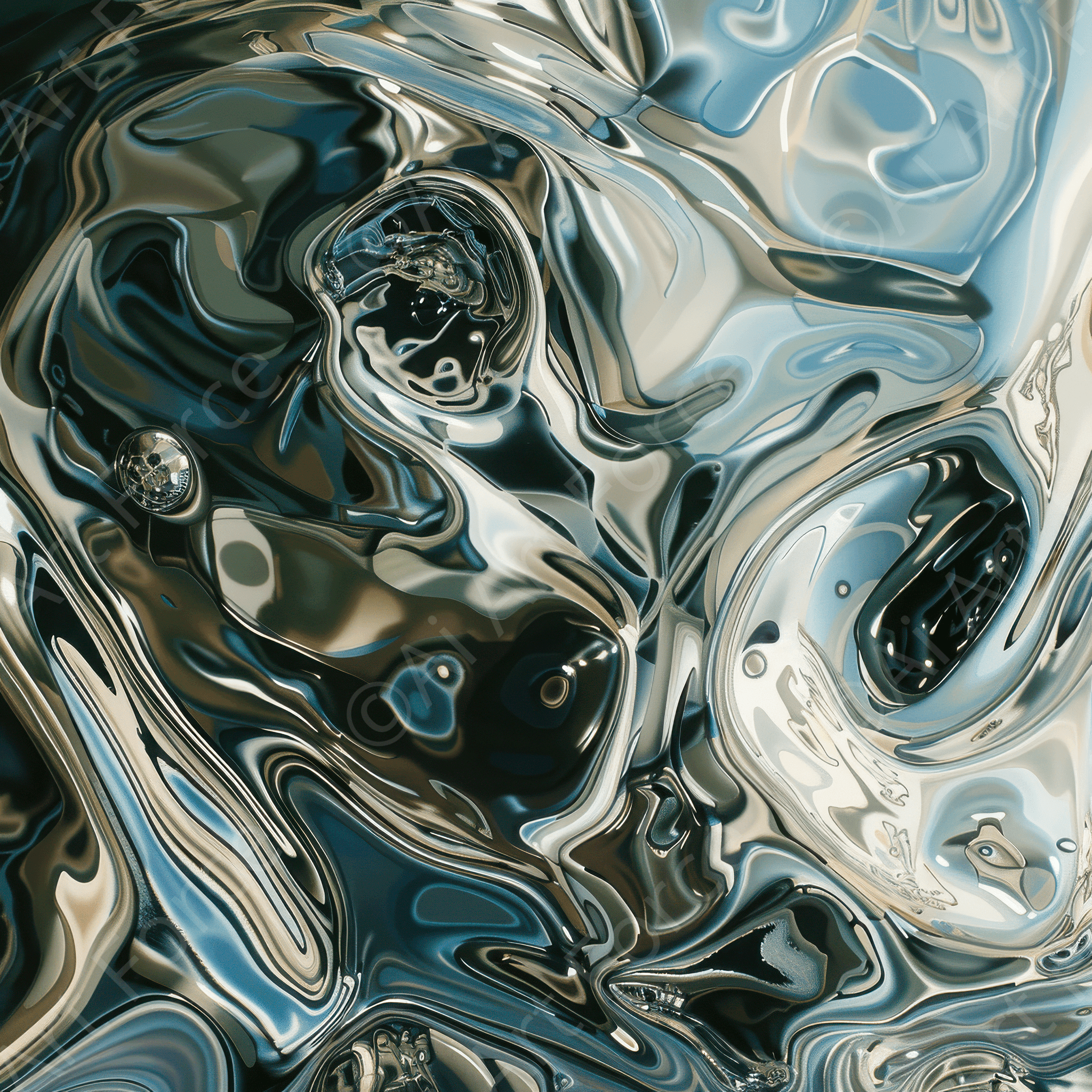 2048x2048 Abstract Liquid Chrome Ai Art Webshop