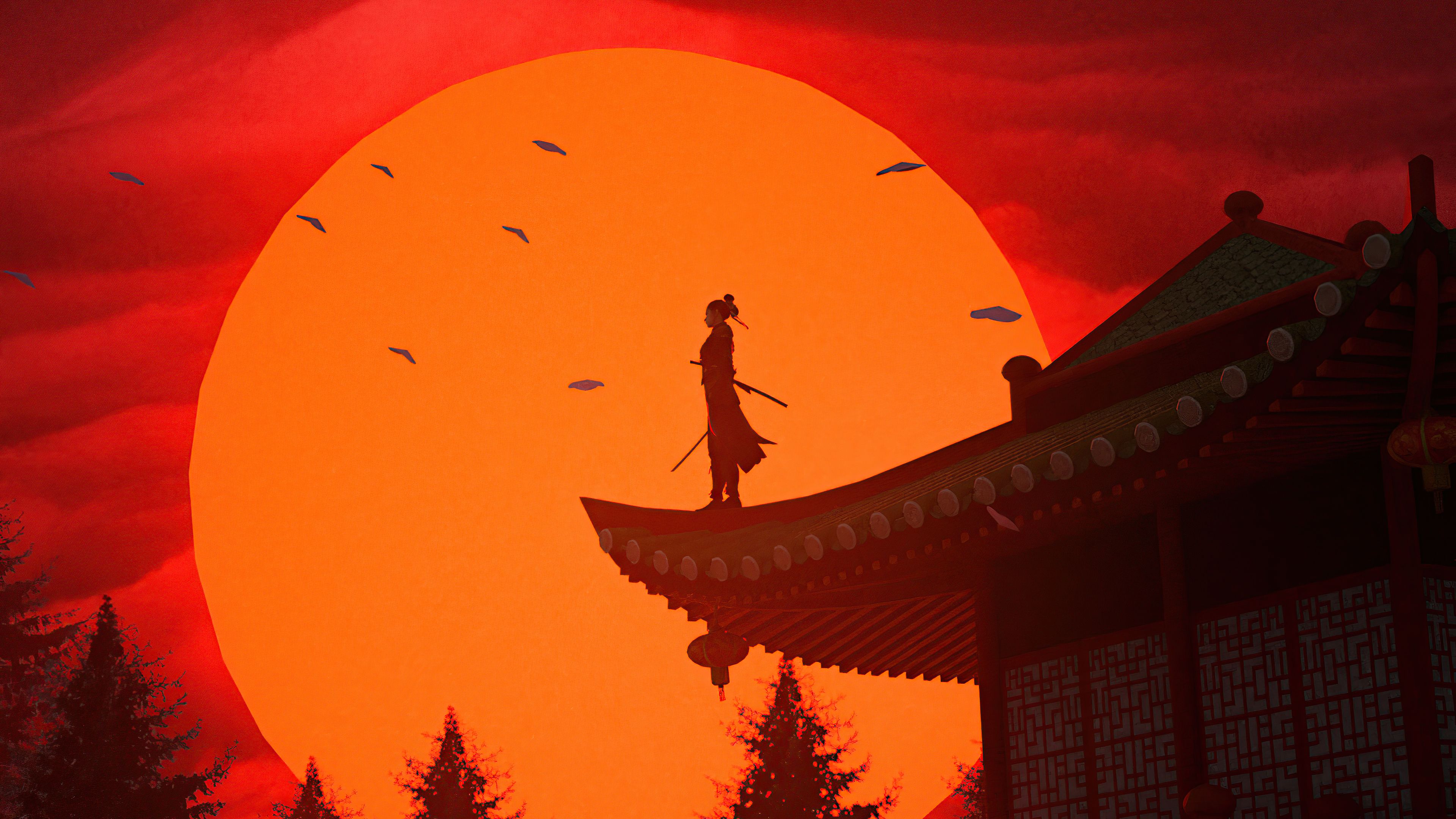 3840x2160 Samurai Evening 4k Wallpaper, HD Artist Wallpaper, 4k Wallpaper, Image, Background, Photos and Picture