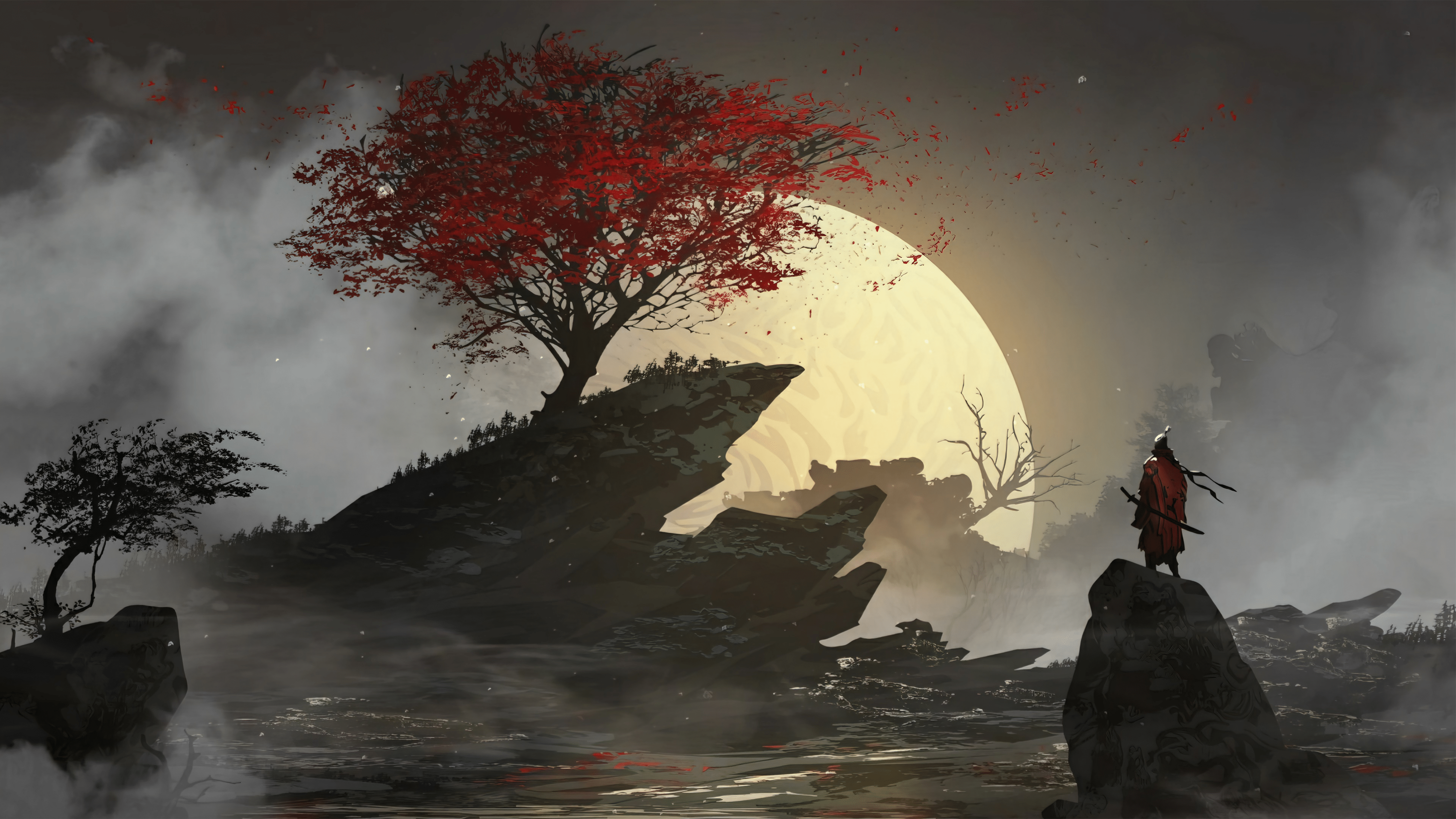 3840x2160 A lone samurai x 2160