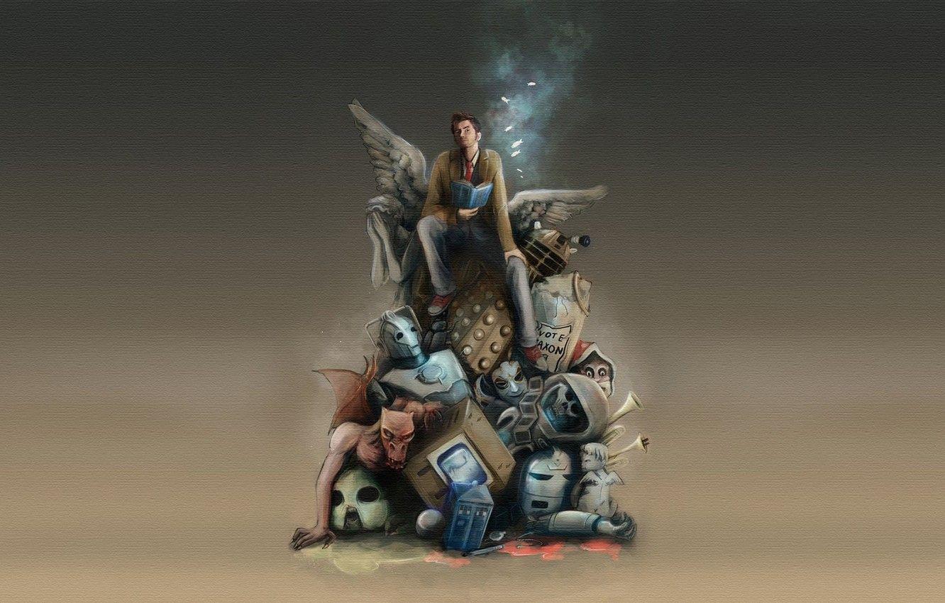 1332x850 Wallpaper background, art, monsters, Doctor Who, Doctor Who, enemies, David Tennant, David Tennant, Tenth Doctor, Tenth Doctor image for desktop, section фильмы