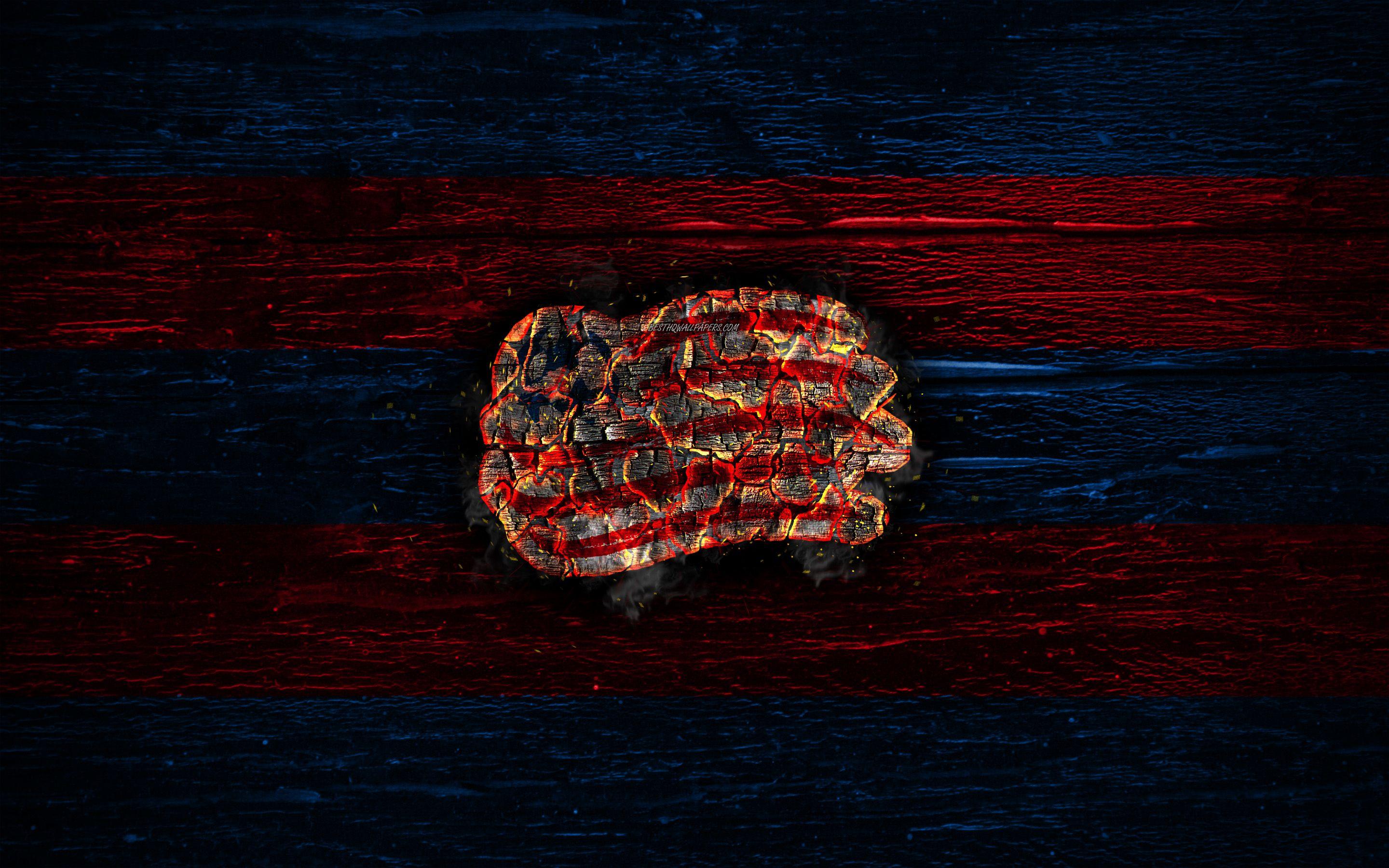 2880x1800 Download wallpaper New England Revolution FC, fire logo, MLS, blue and red lines, american football club, grunge, football, soccer, logo, Eastern Conference, New England Revolution, wooden texture, USA for desktop with resolution