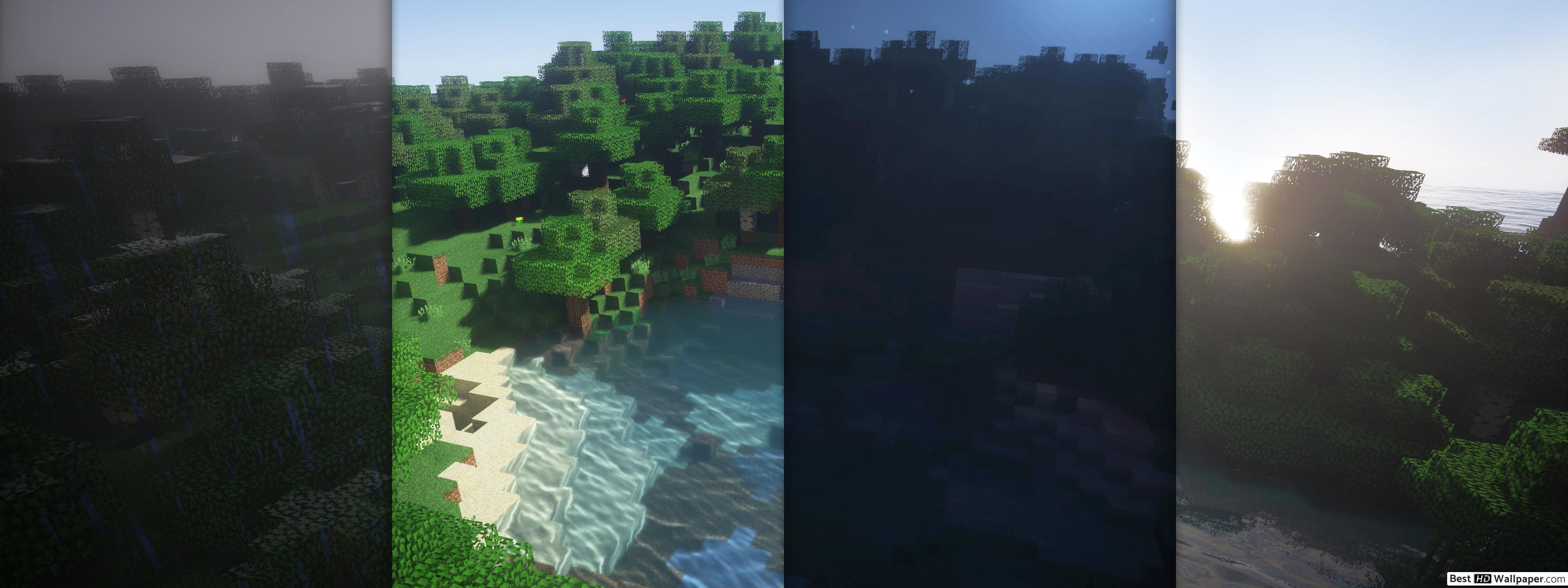 What is the title of this picture ? Minecraft Dual Screen Wallpapers - Top Free Minecraft Dual Screen