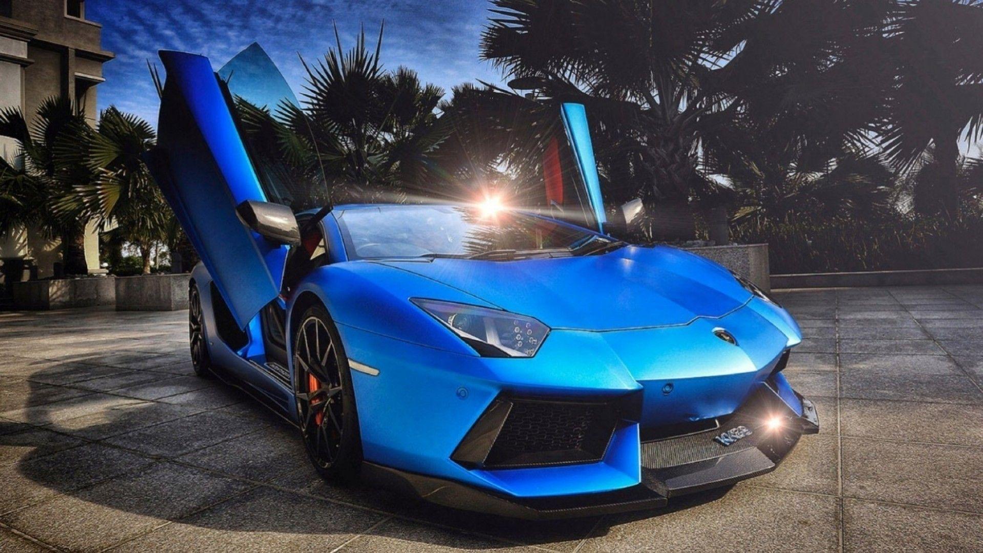 1920x1080 Blue Lamborghinis Wallpaper