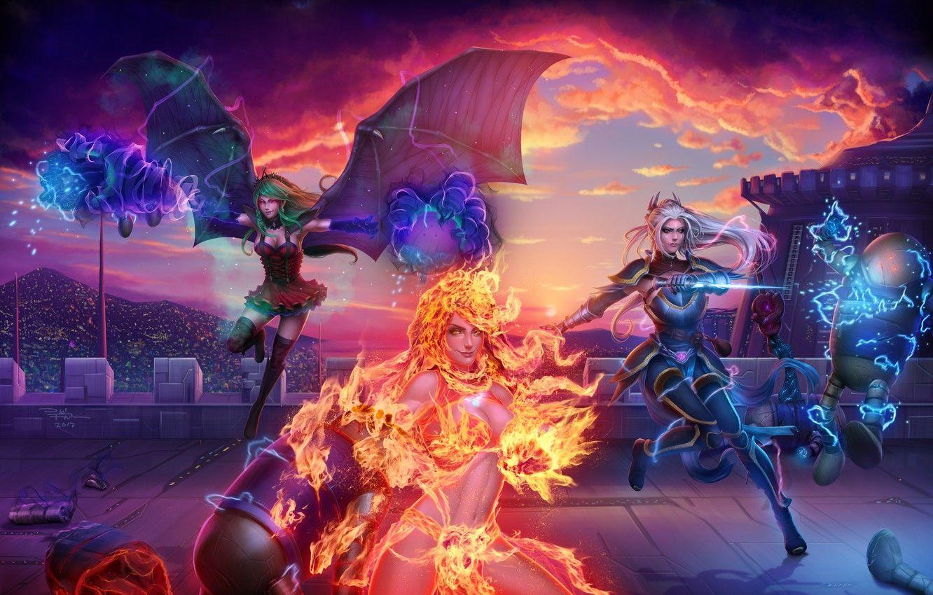 1332x850 Wallpaper girl, fire, elf, the demon, vampire, witch, art, elemental, Lana Solaris, Antalya image for desktop, section фантастика