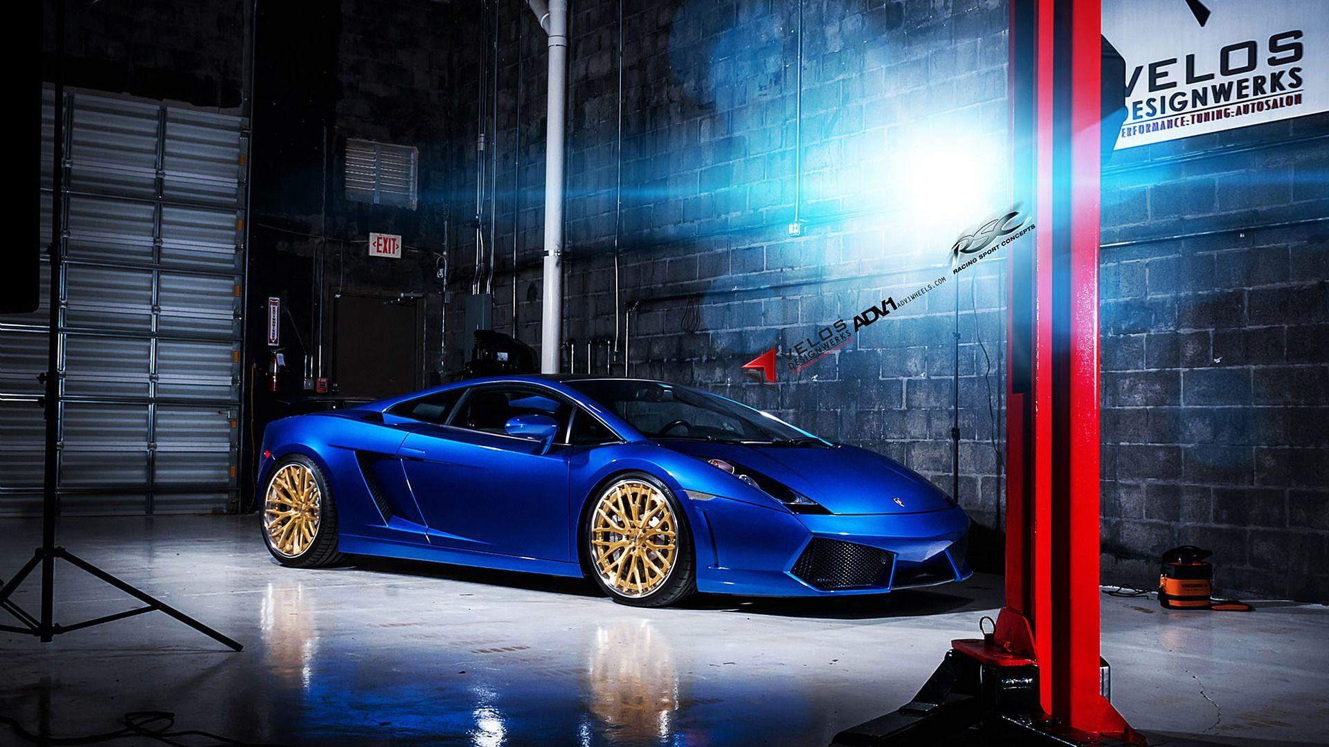 1920x1080 Blue Lamborghini Gallardo ADV10 HD Wallpaper