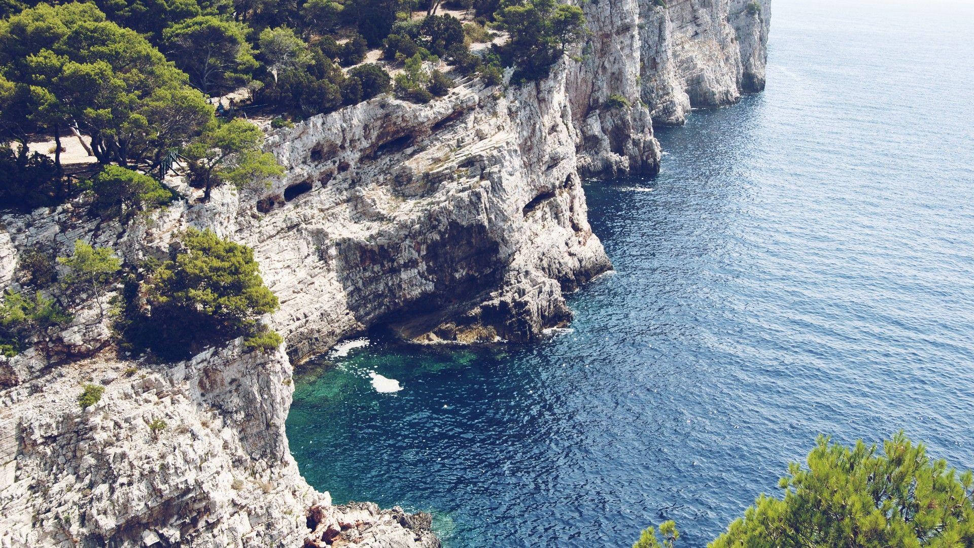 1920x1080 Cliffs Croatia sea wallpaperx1080