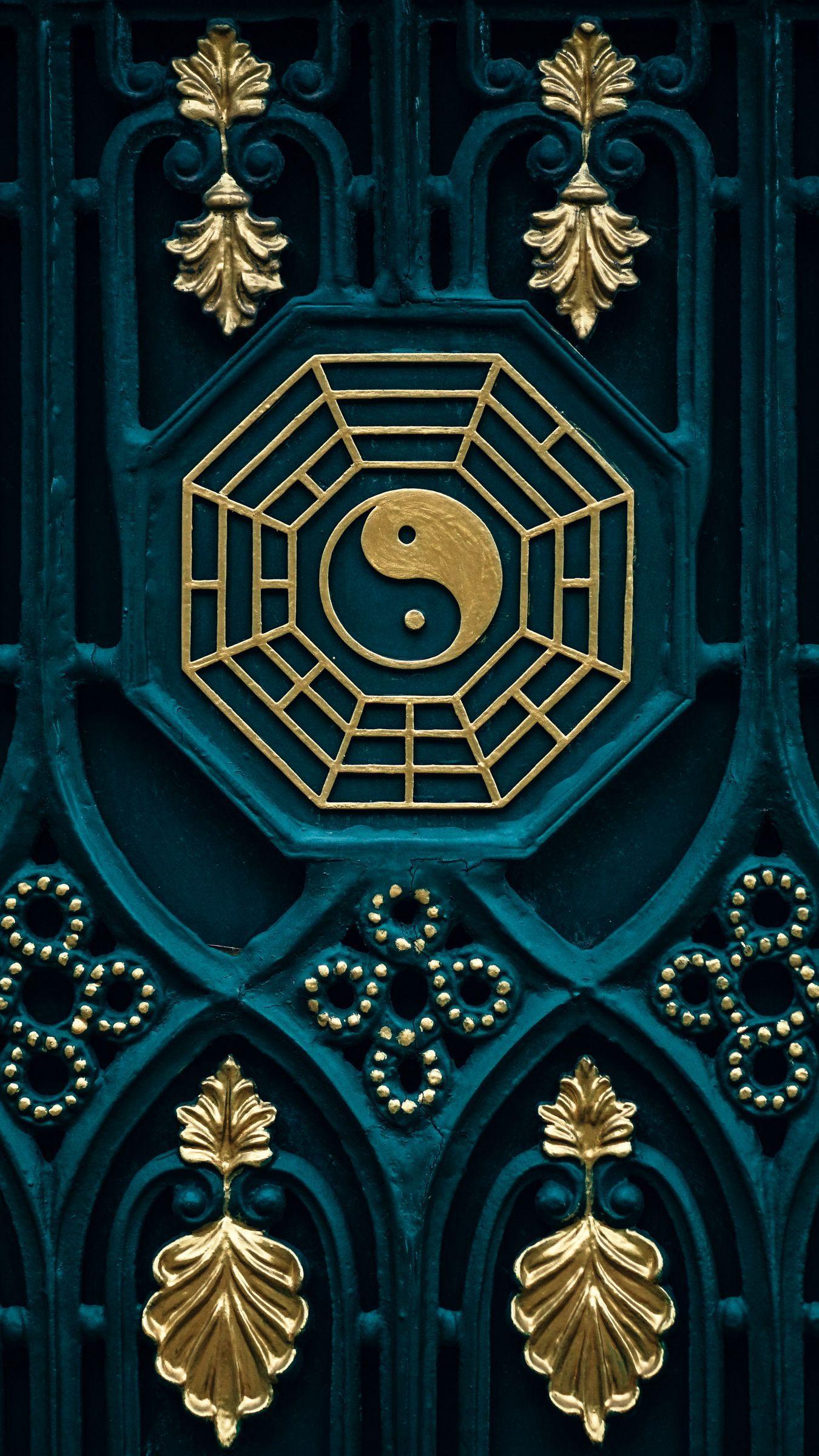 1350x2400 Download wallpaper 1350x2400 yin yang, buddhism, element, gates, gold iphone 8+/7+/6s+/for parallax HD background