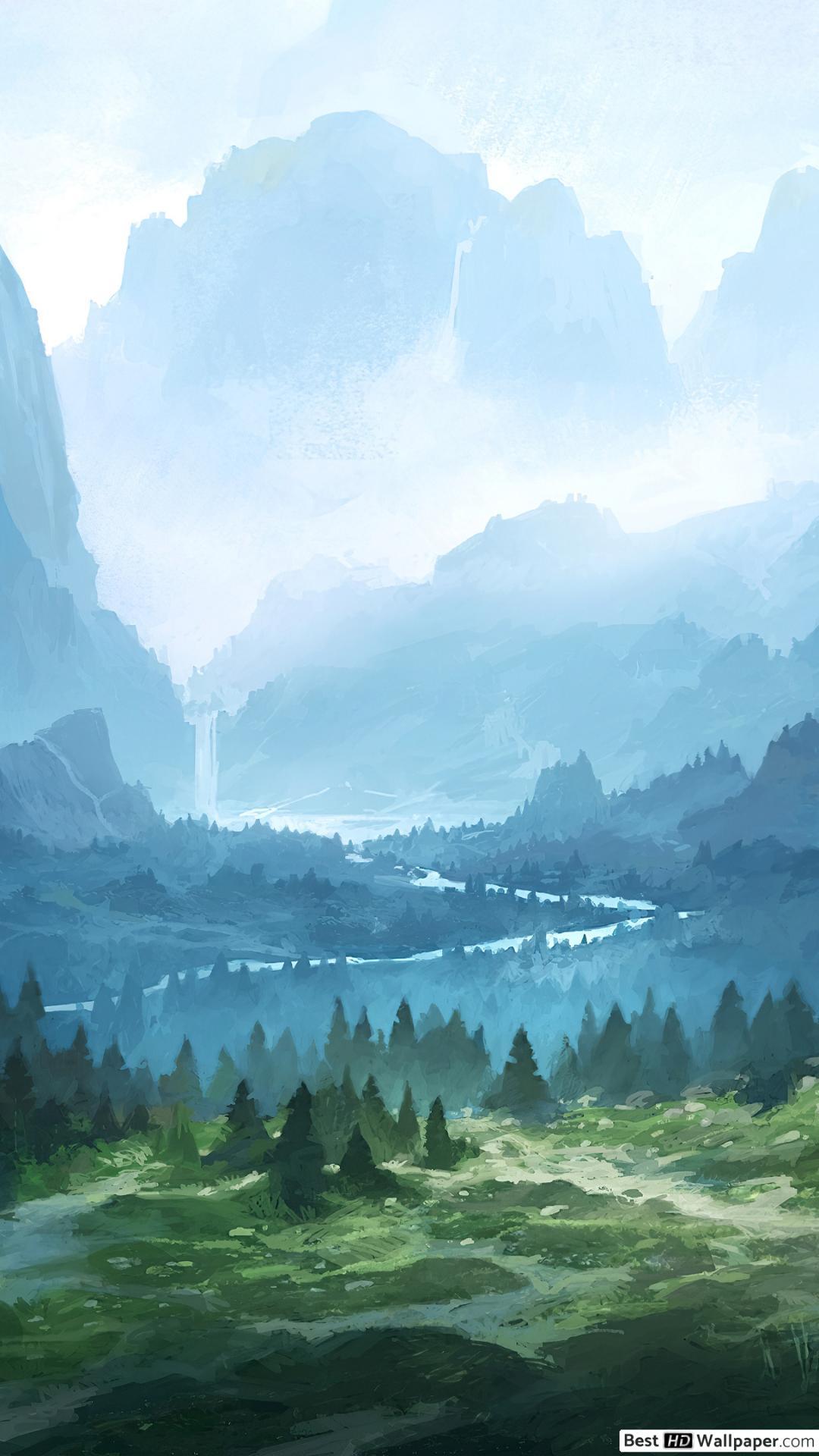 1080x1920 Artistic Landscape mountain HD wallpaper download