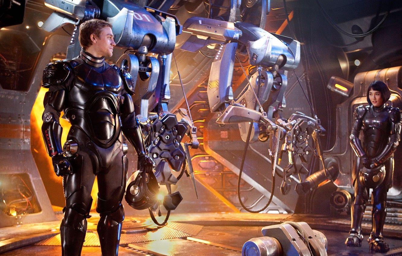 1332x850 Wallpaper cinema, girl, robot, soldier, military, man, movie, brunette, hero, asian, film, suit, japanese, Charlie Hunnam, pearls, oriental image for desktop, section фильмы