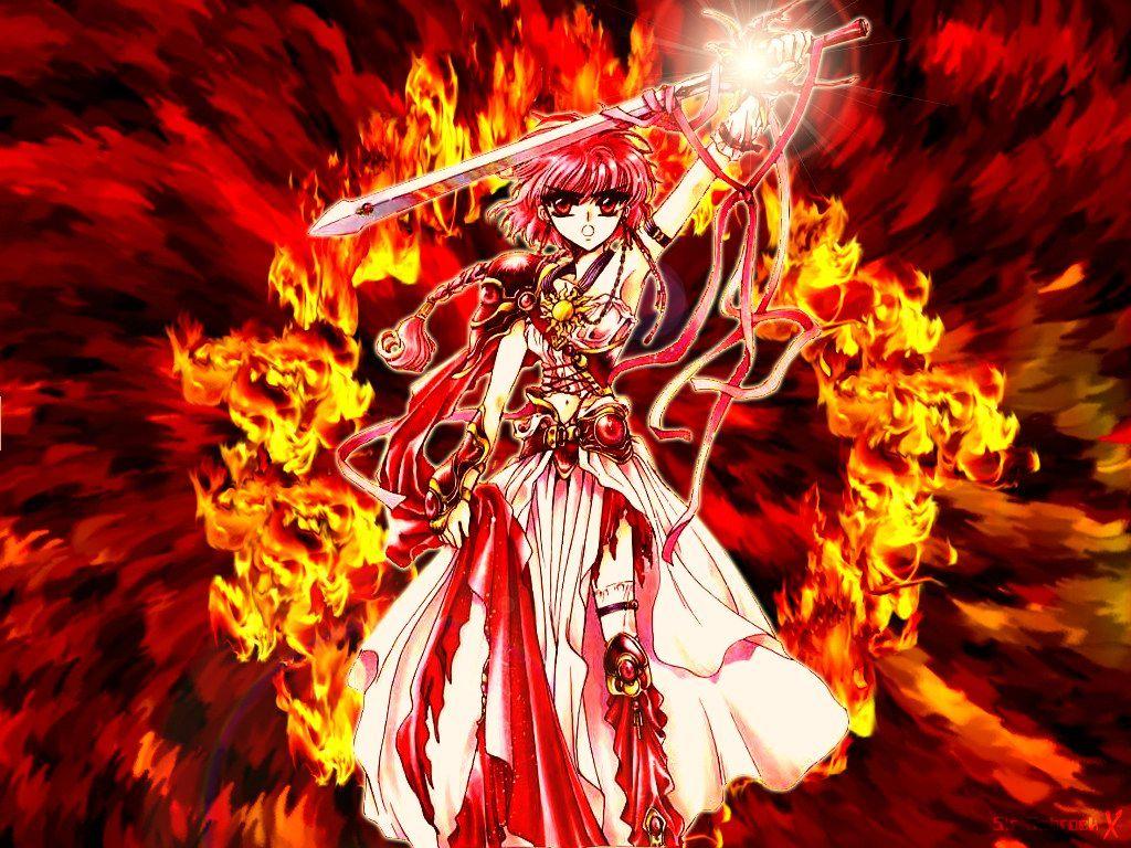 1024x768 Magic Knight Rayearth Wallpaper: Lucy Firering
