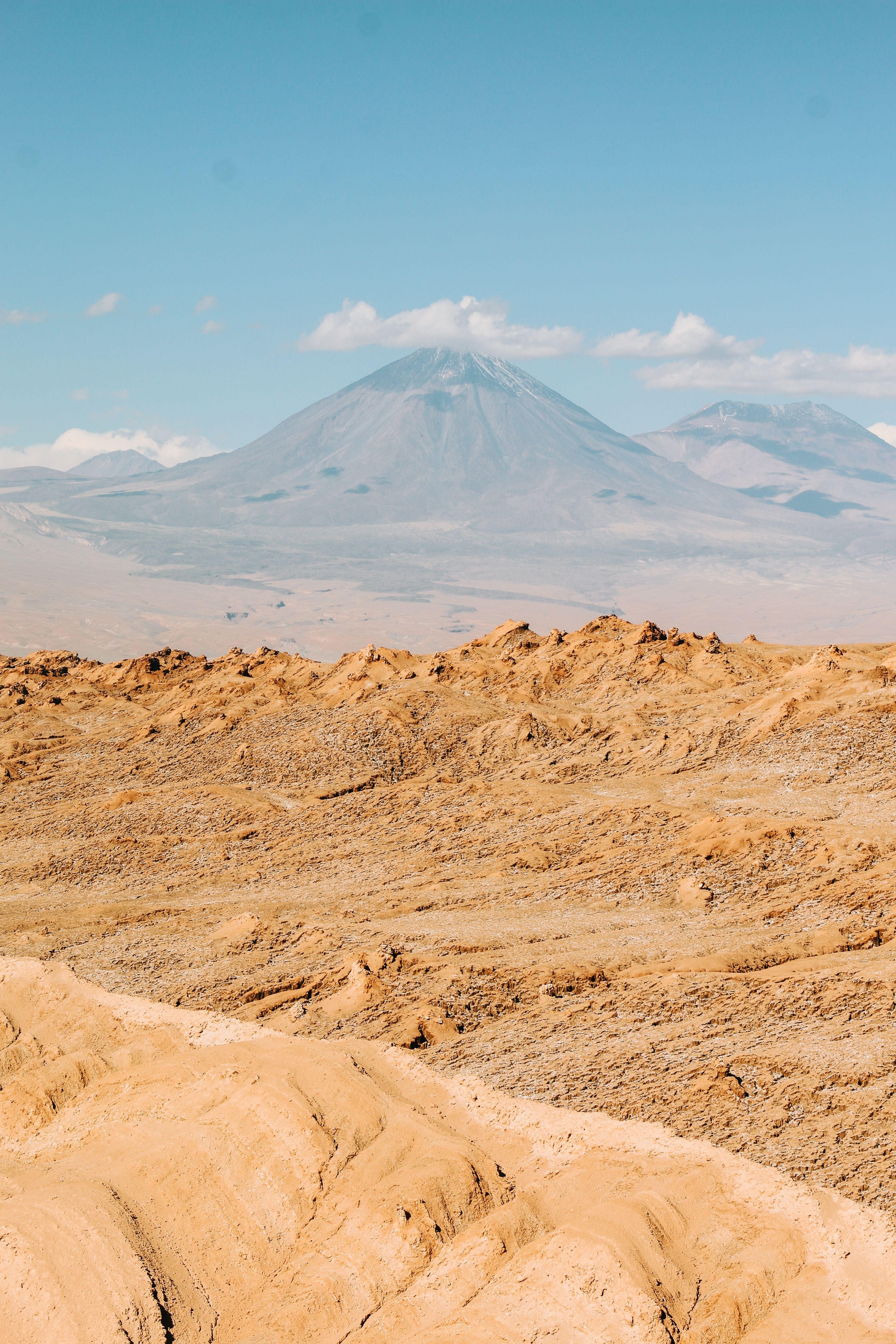 3648x5472 Download wallpaper 3648x5472 desert, mountains, volcano, clouds, landscape HD background