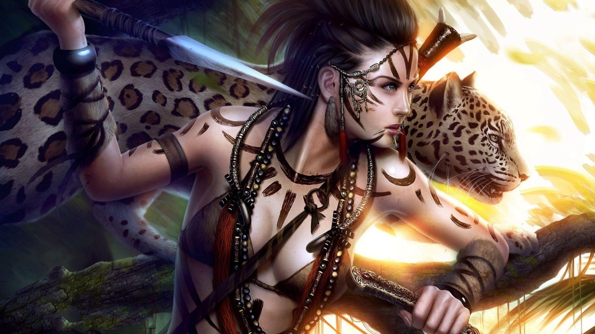 1920x1080 Art, Warrior, Women HD Wallpaper & Background • 39176 • Wallur