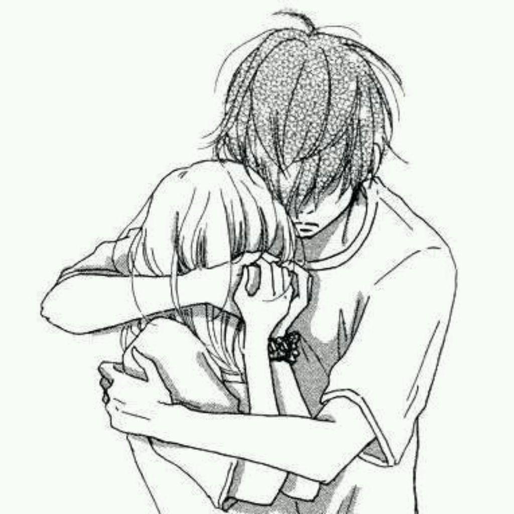1024x1024 Anime Sad Love Drawing - Bản vẽ Boy And Girl ôm - 1024x1024 - Tải xuống Hình nền HD