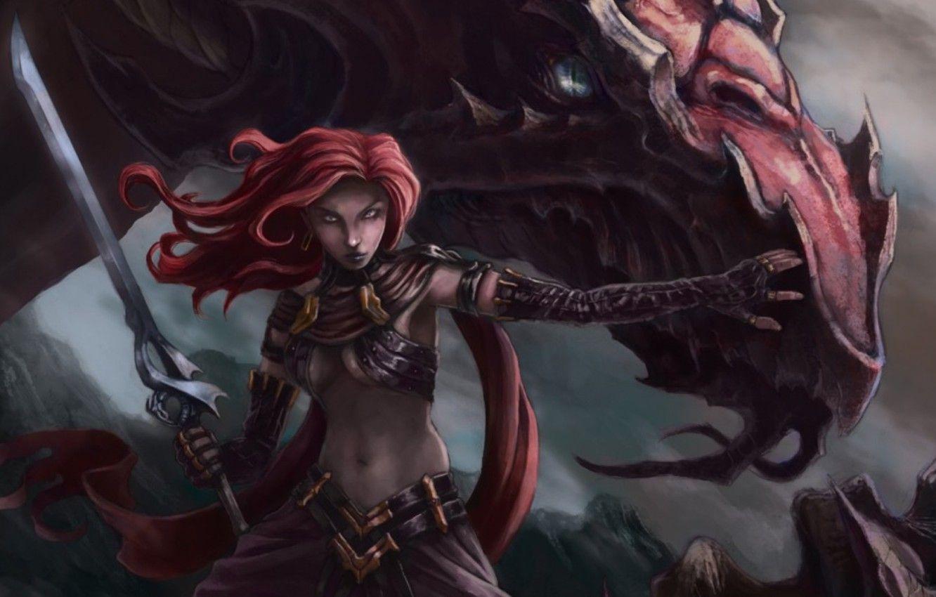 1332x850 Wallpaper dragon, sword, art, Fantasy .