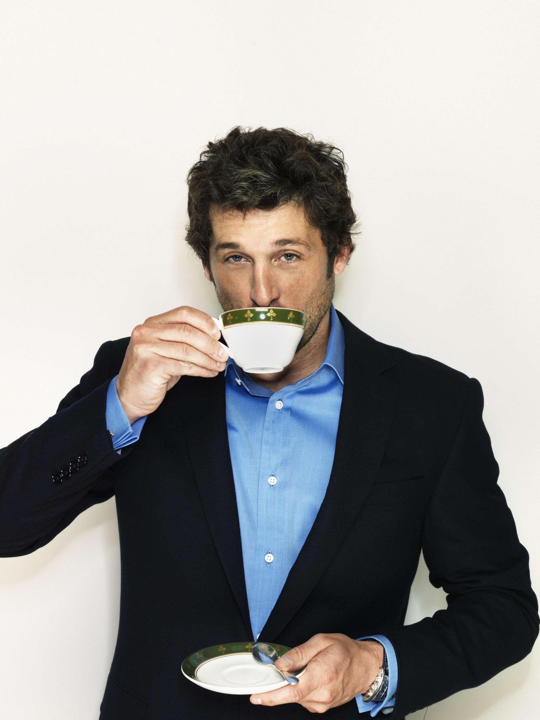 1868x2490 Patrick Dempsey. Patrick dempsey, Drinking tea, Patrick