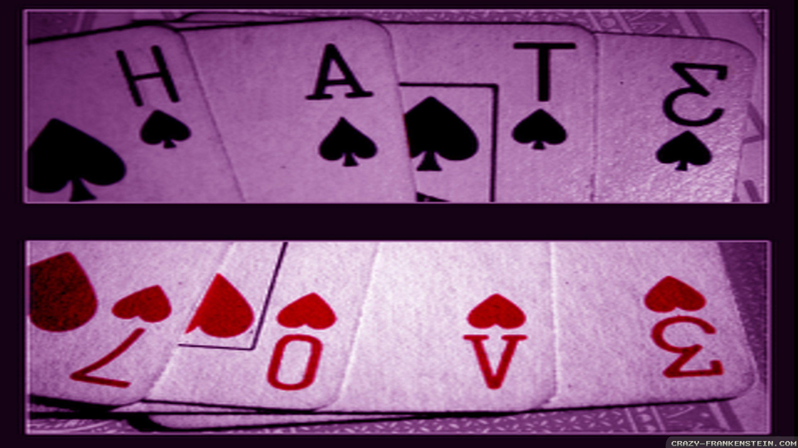 2560x1440 Love And Hate Showed In Cards