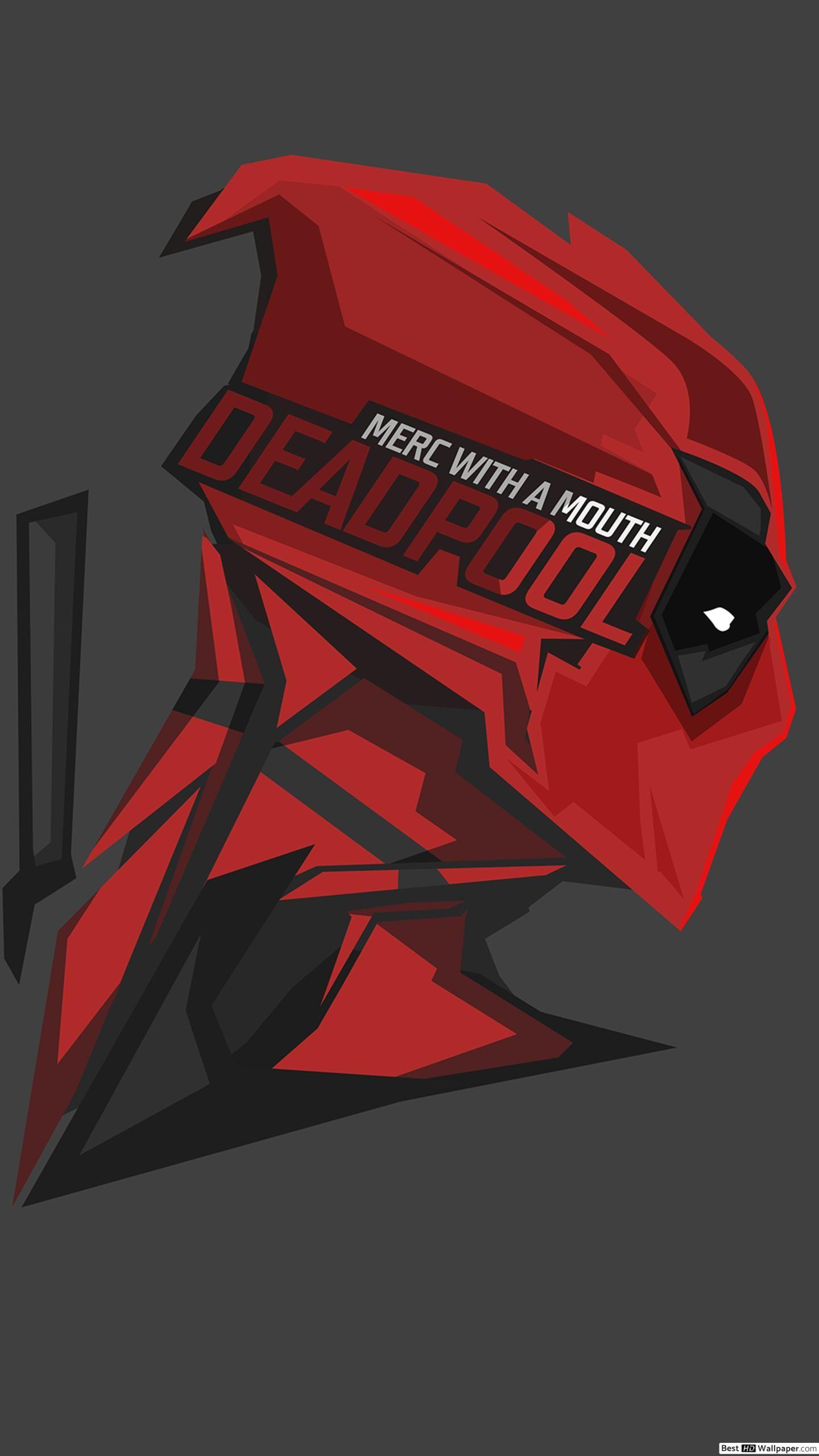 1440x2560 Marvel Comics Deadpool Minimalist in Dark Gray Wallpaper HD wallpaper download