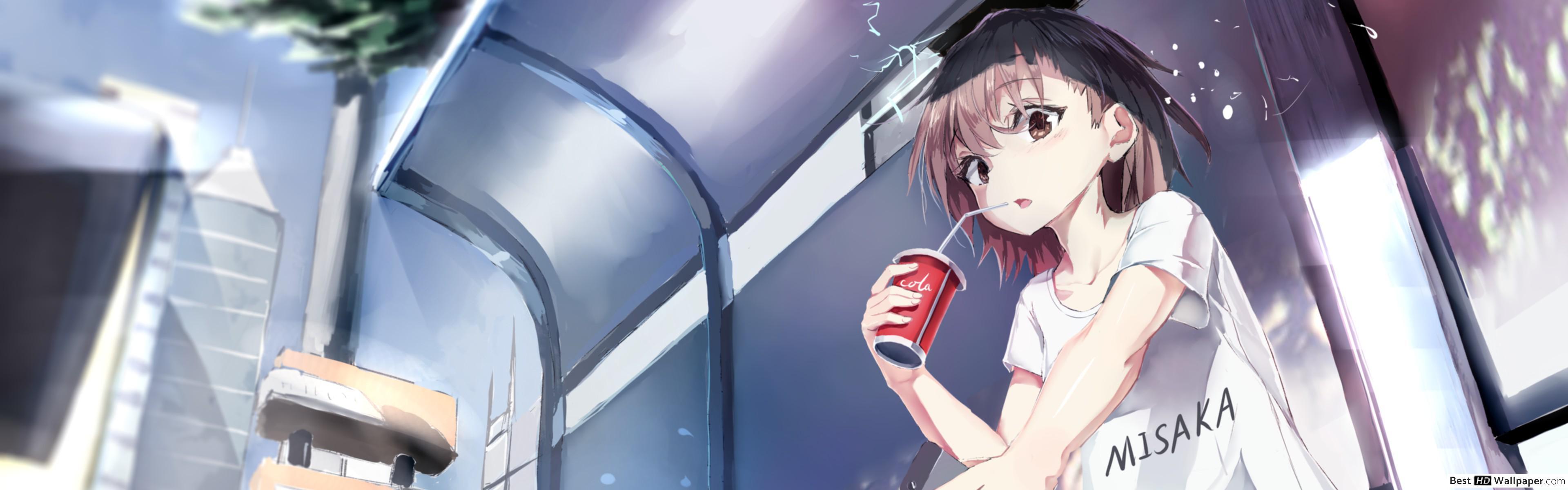 3840x1200 To aru kagaku no railgun HD wallpaper download
