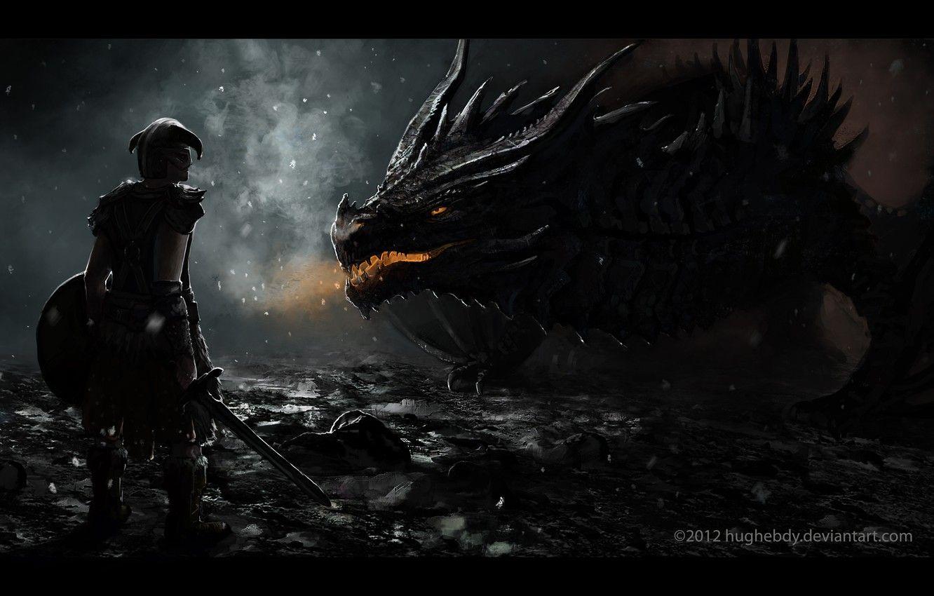 1332x850 Wallpaper skyrim, dragon, dragon born, dovakin image for desktop, section игры