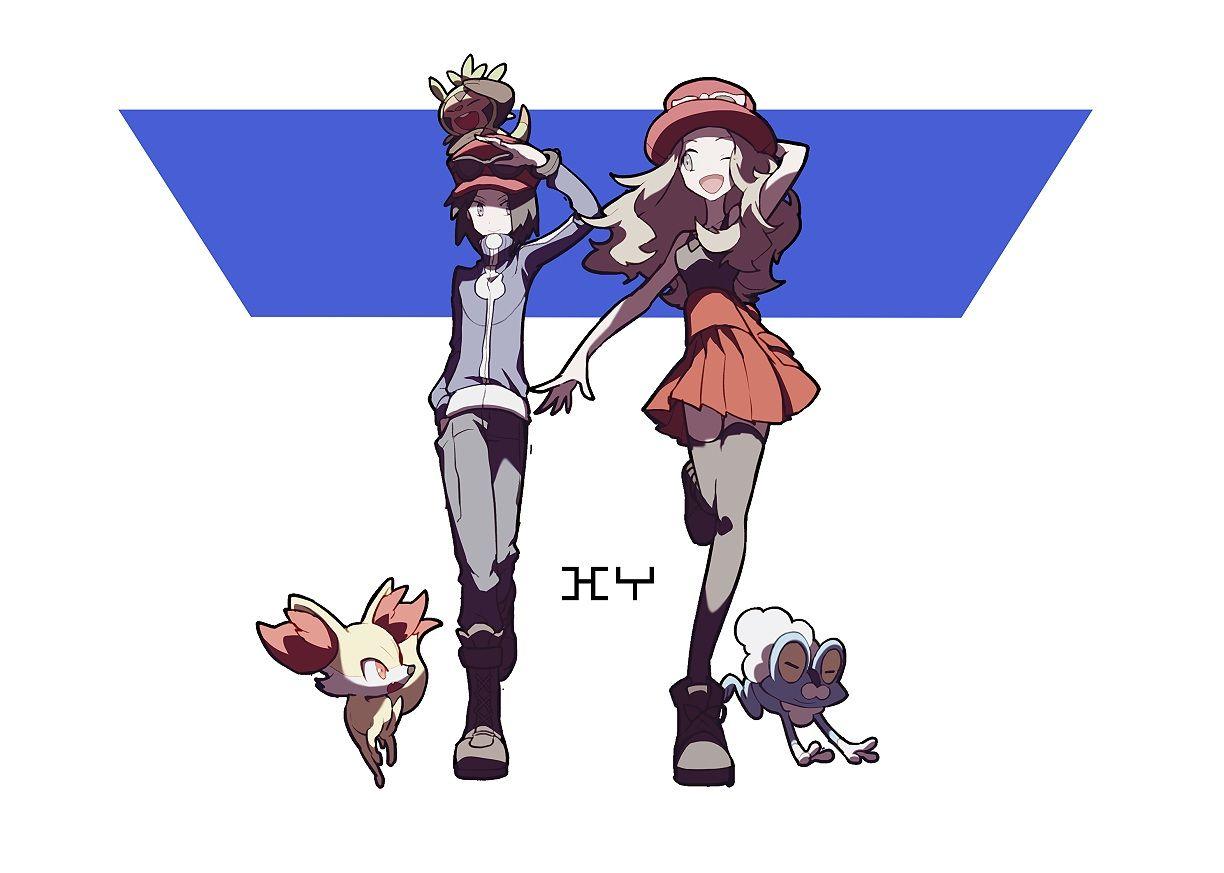1224x873 calme (pokemon) chespin domu (hamadura) fennekin froakie male pokemon serena (pokemon). konachan.com.com Anime Wallpaper