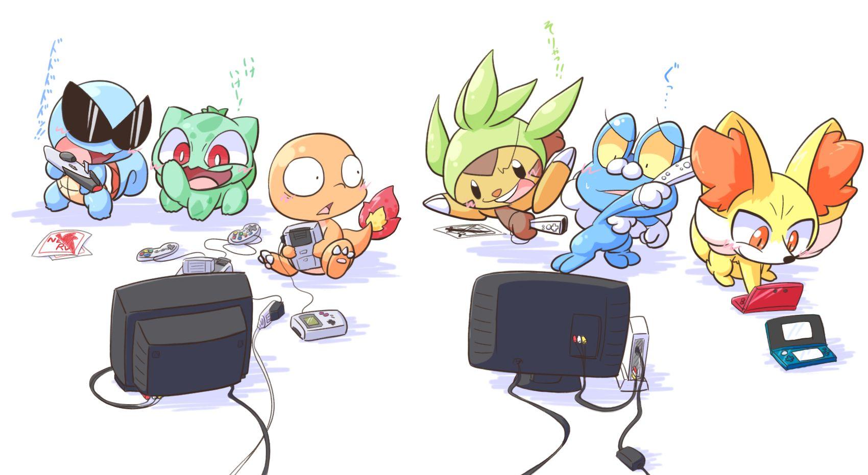 1700x931 Bulbasaur Charmander Chespin Fennekin Froakie Game Console Goggles Group Neon Genesis Evangelion Paper Pokemon Sinker Ball (nettsu) Squirtle Translation Request White. Konachan.com.com Anime Wallpaper