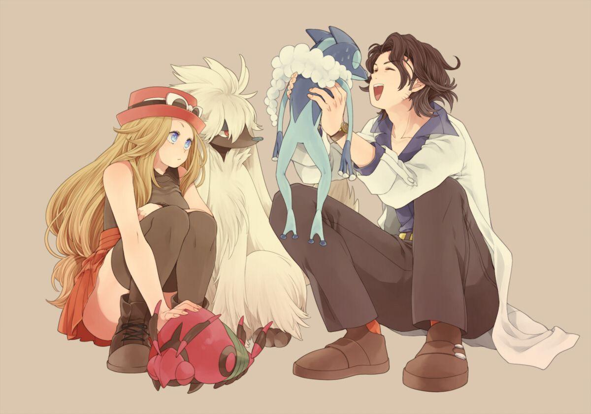 1200x840 Blonde Hair Blue Eyes Boots Brown Hair Froakie Hat Komasawa (fmn Ppp) Long Hair Pokemon Serena (pokemon) Short Hair Skirt Thighhighs Venipede. Konachan.com.com Anime Wallpaper