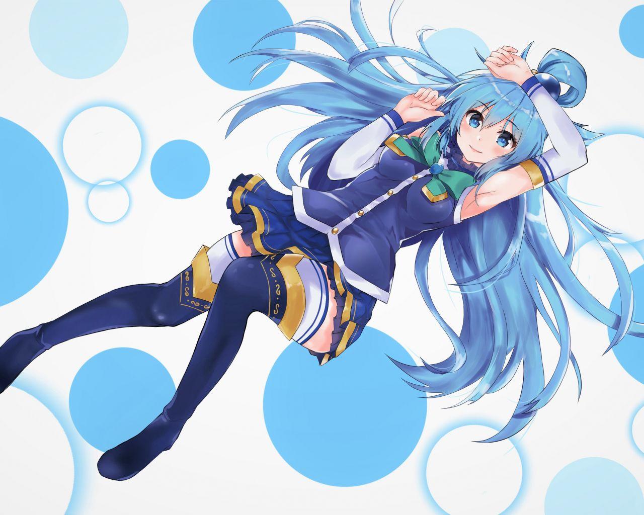 1280x1024 Desktop Wallpaper Aqua, Konosuba, Kono Subarashii Sekai Ni Shukufuku Wo!, Lying Down, 4k, HD Image, Picture, Background, 8884df