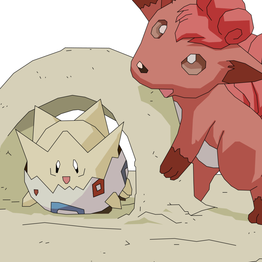 900x900 Togepi and vulpix