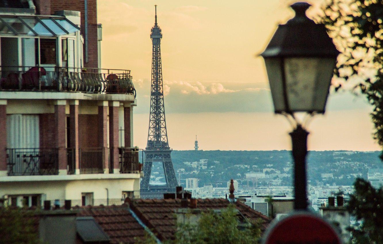 1332x850 Wallpaper Eiffel tower, Paris, lantern, Montmartre, montmartre, tour eiffel image for desktop, section город