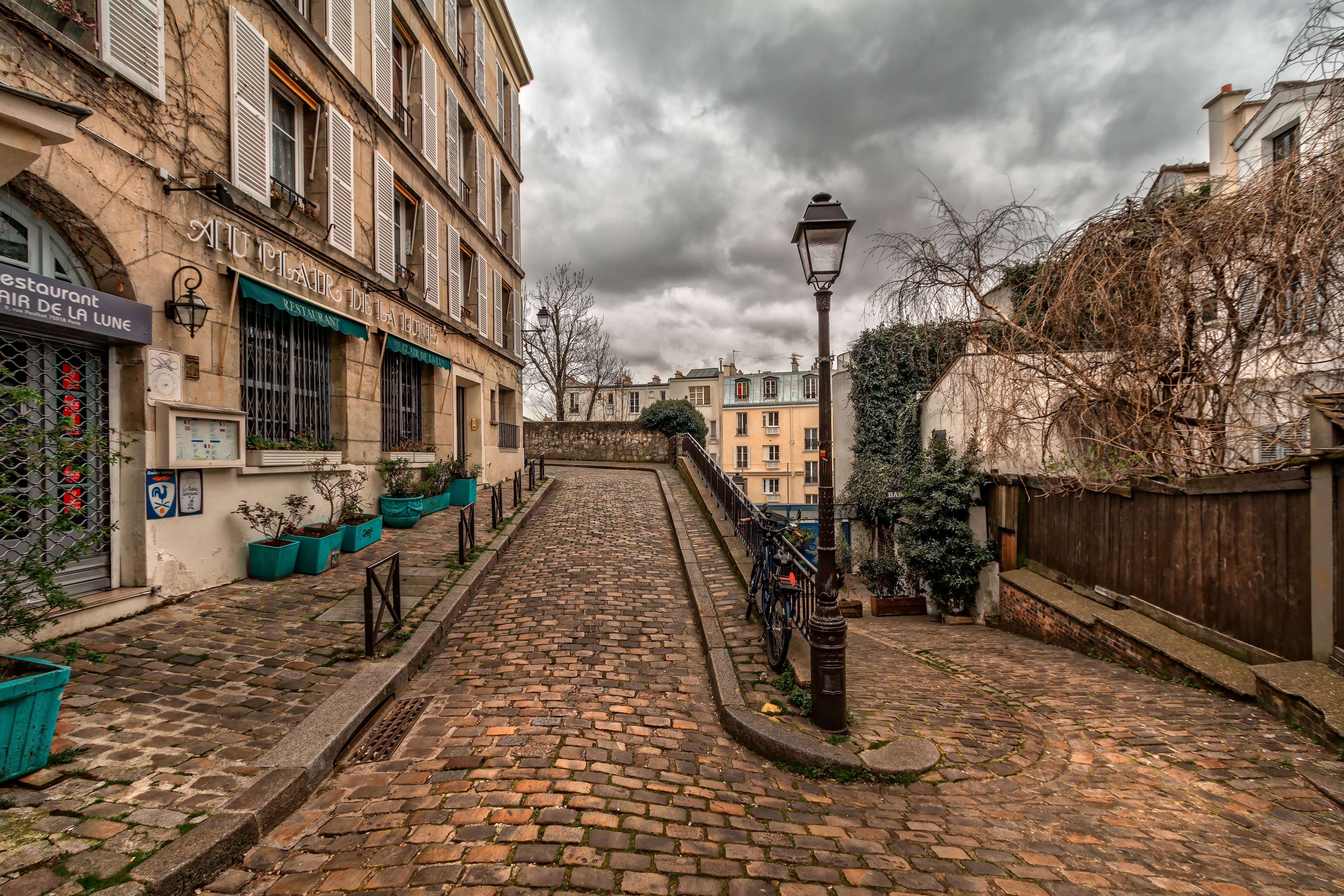 6000x4000 #path, #street, #pavement, #old, #paris, #montmartre, #town. Mocah.org HD Desktop Wallpaper