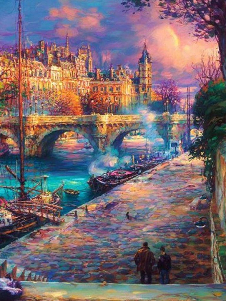 768x1024 River Street People MontMartre iPad mini wallpaper