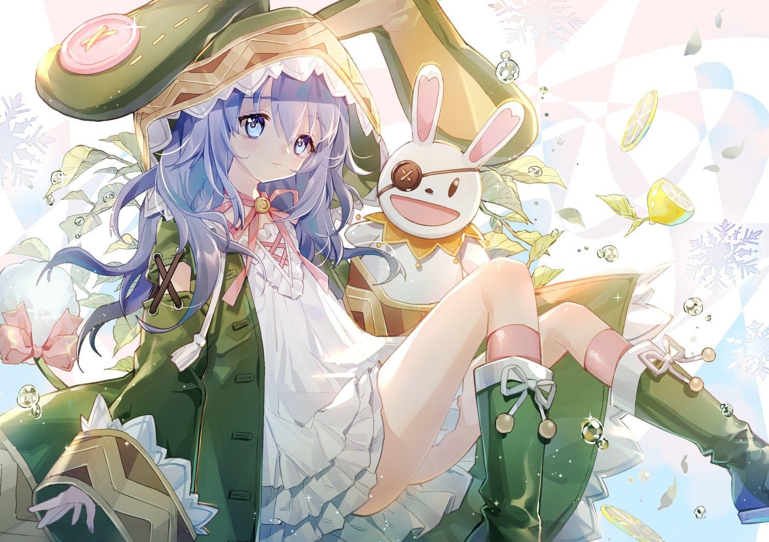 1500x1058 blue eyes blue hair date a live doll long hair puppet yoshino (date a live) yoshinon (date a live) yuzhi. konachan.com.com Anime Wallpaper