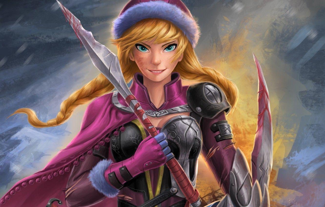 1332x850 Wallpaper blood, blade, frozen, disney, fan art, anna image for desktop, section фильмы