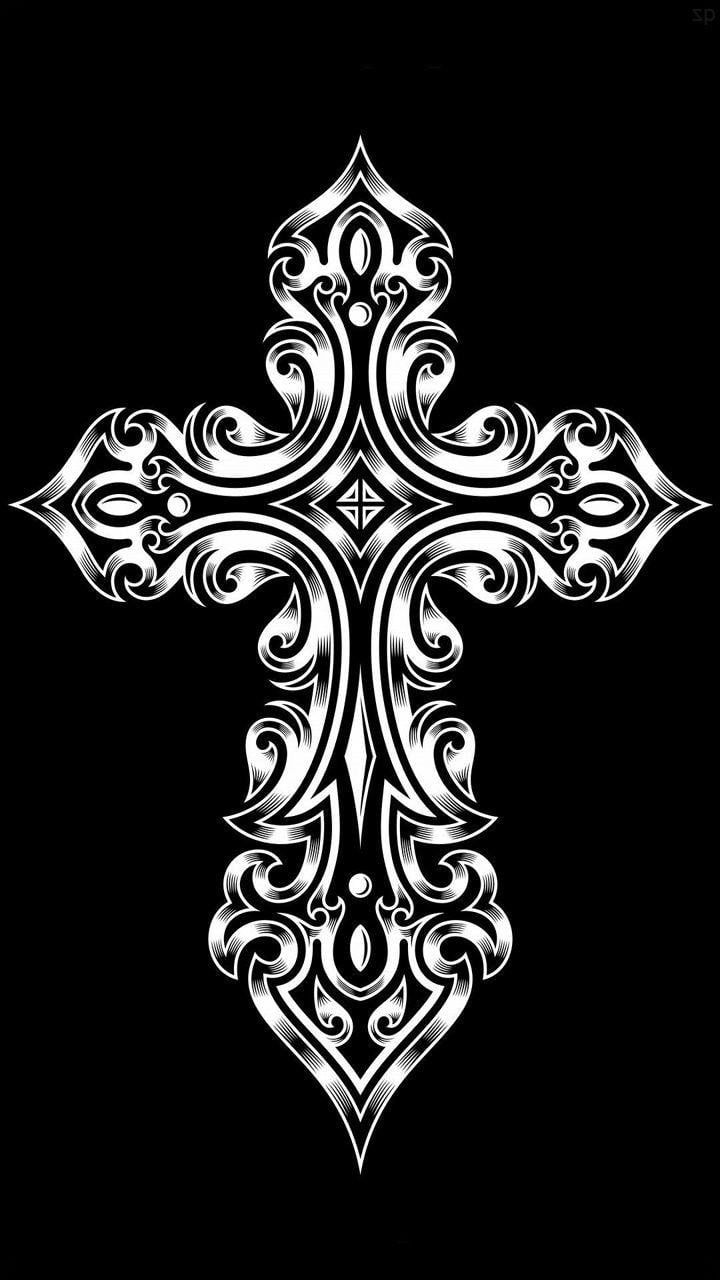 Black And White Cross Wallpaper