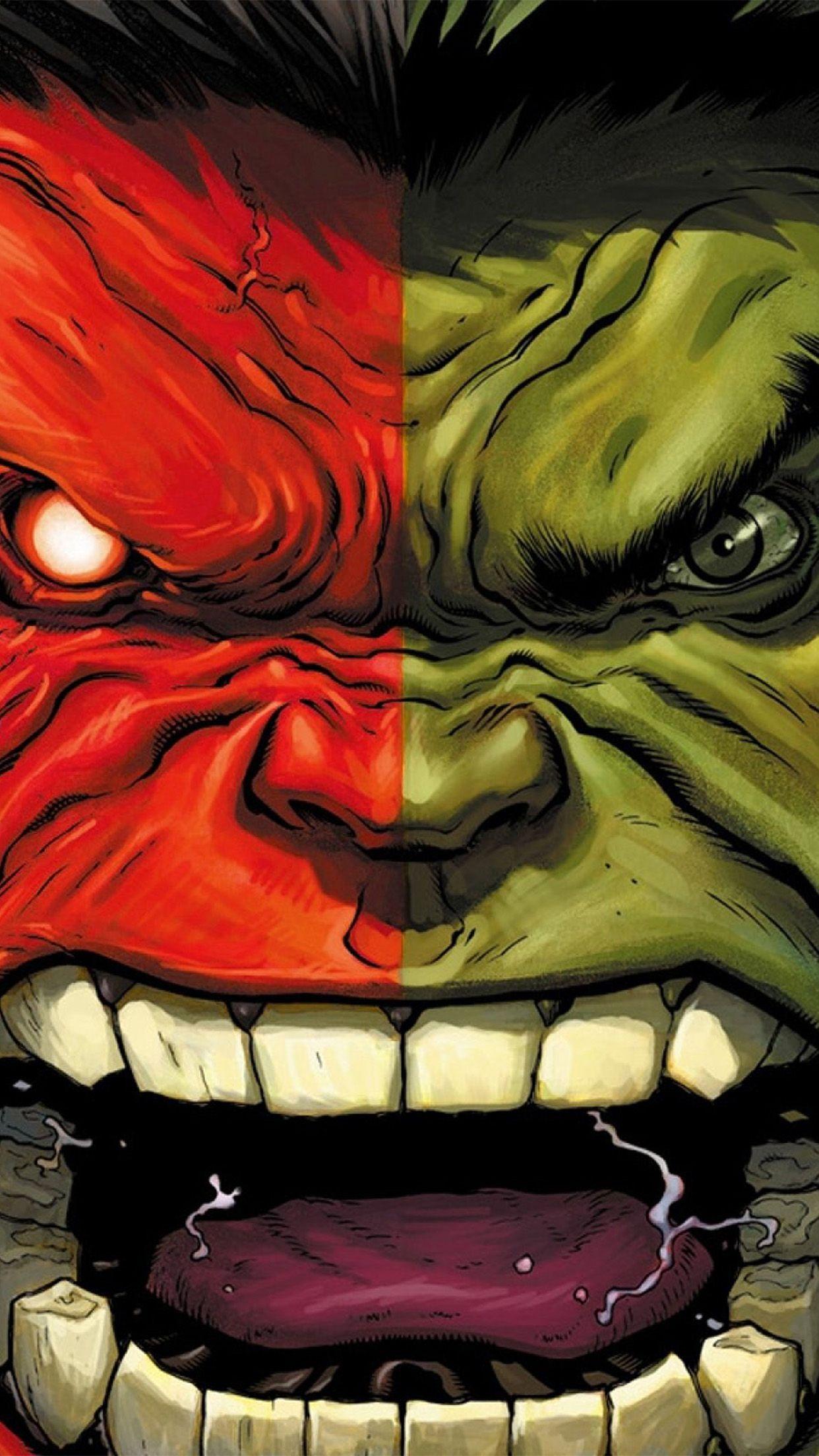 1242x2208 Hulk Red Anger Cartoon Illustration Art