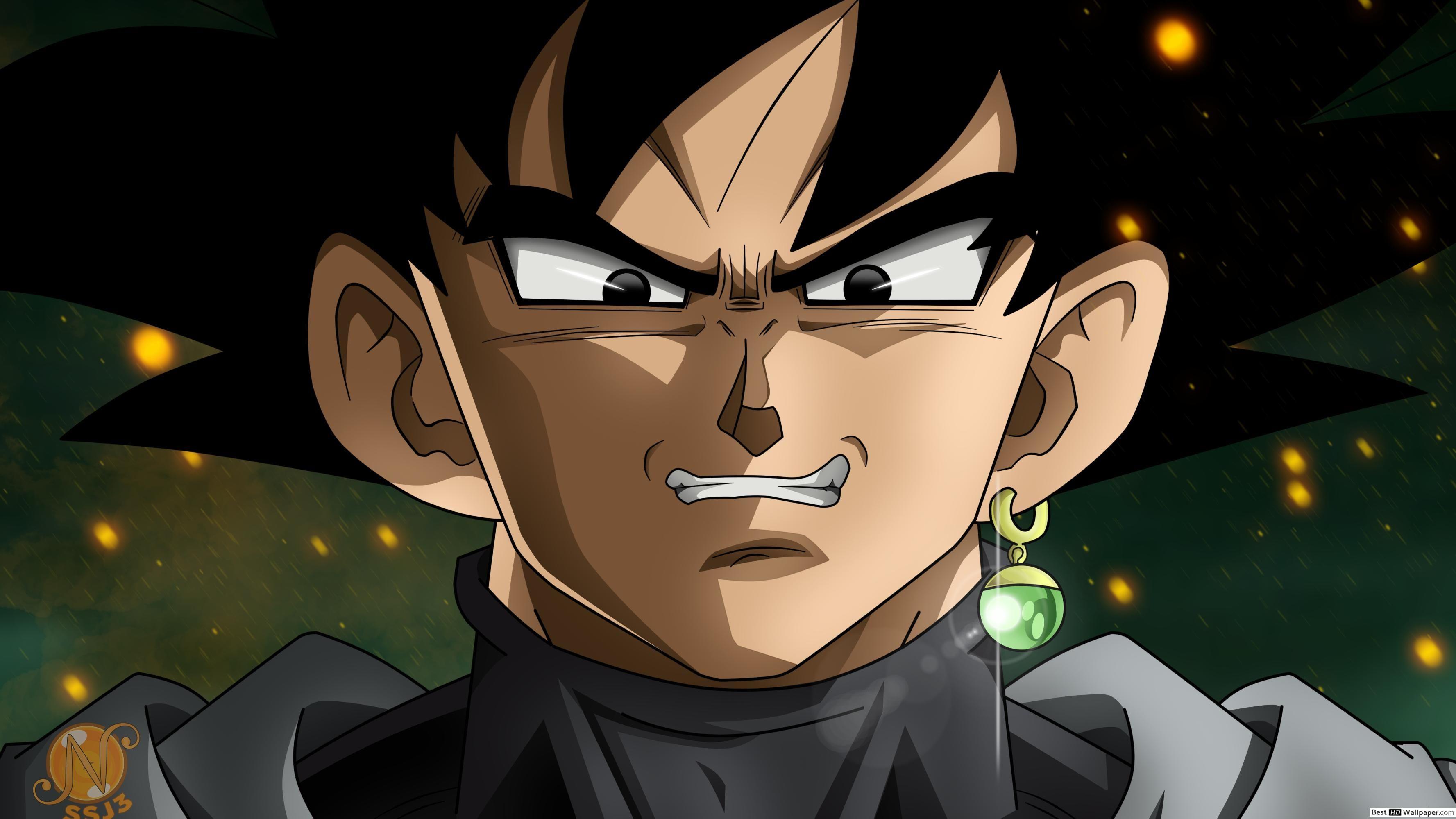 3554x1999 Black Goku Evil Smile HD wallpaper download